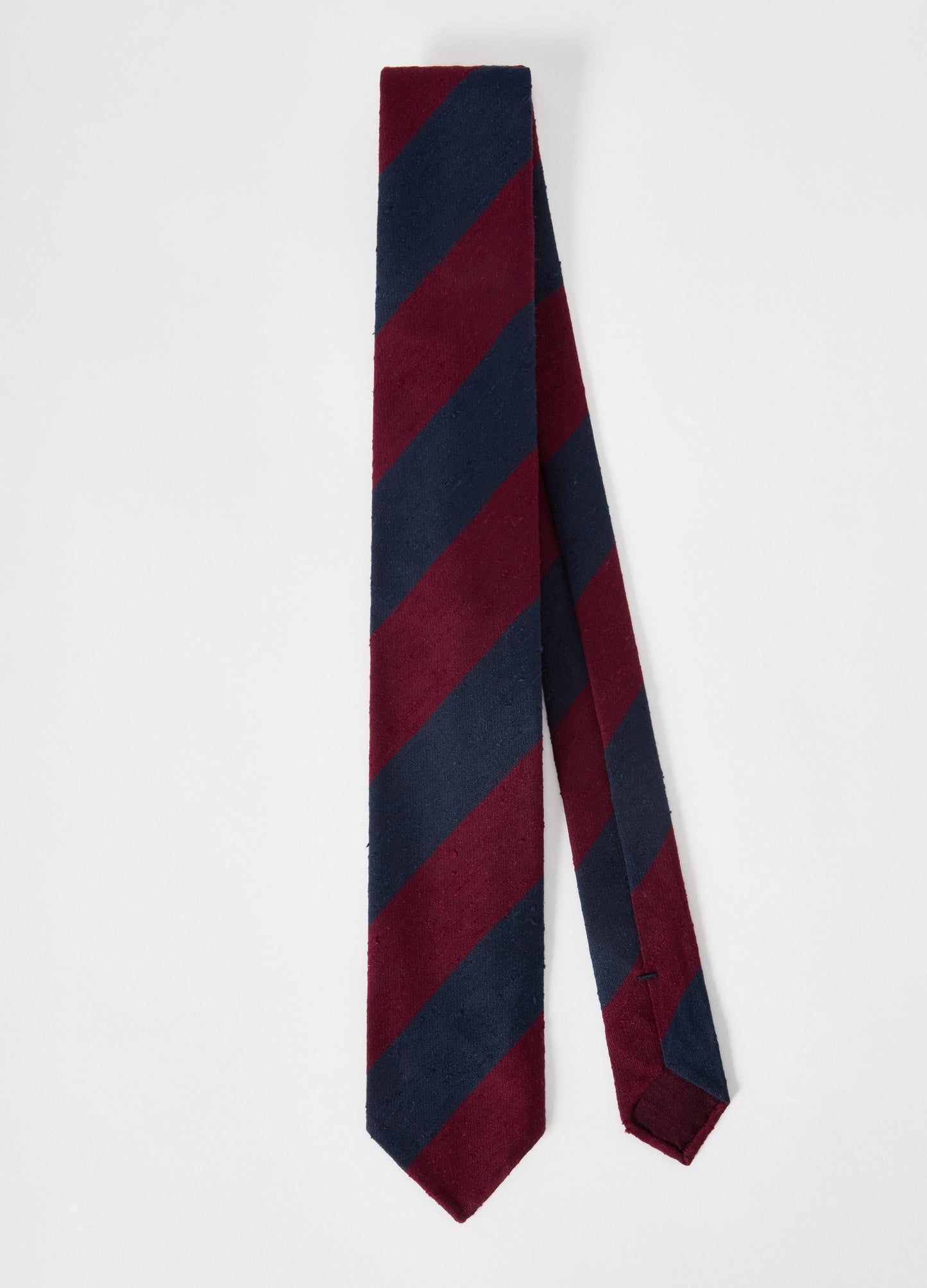 Shantung Block Stripe Tie - Navy/Burgundy Berg & Berg