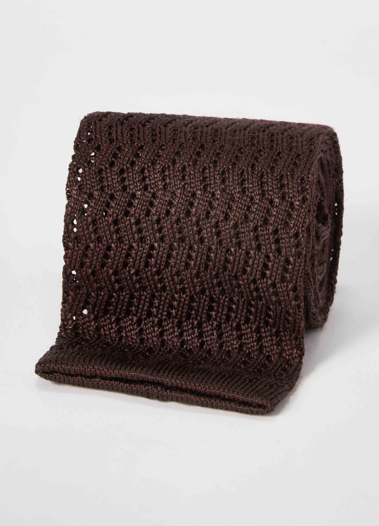 Knitted Zig Zag Tie - Dark Brown | Berg & Berg