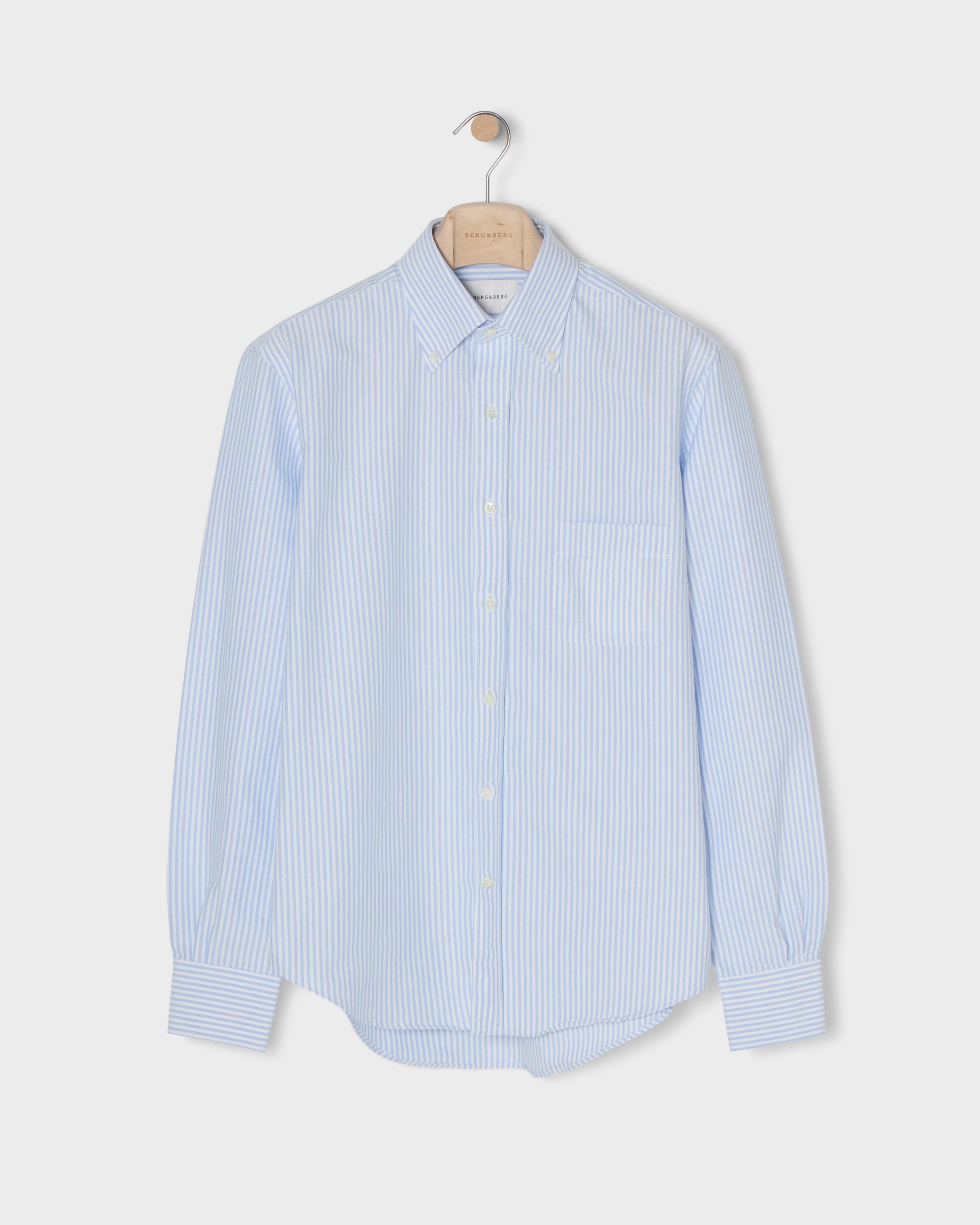 Ferdinand Oxford Button Down Shirt - White/Blue Stripe Berg & Berg