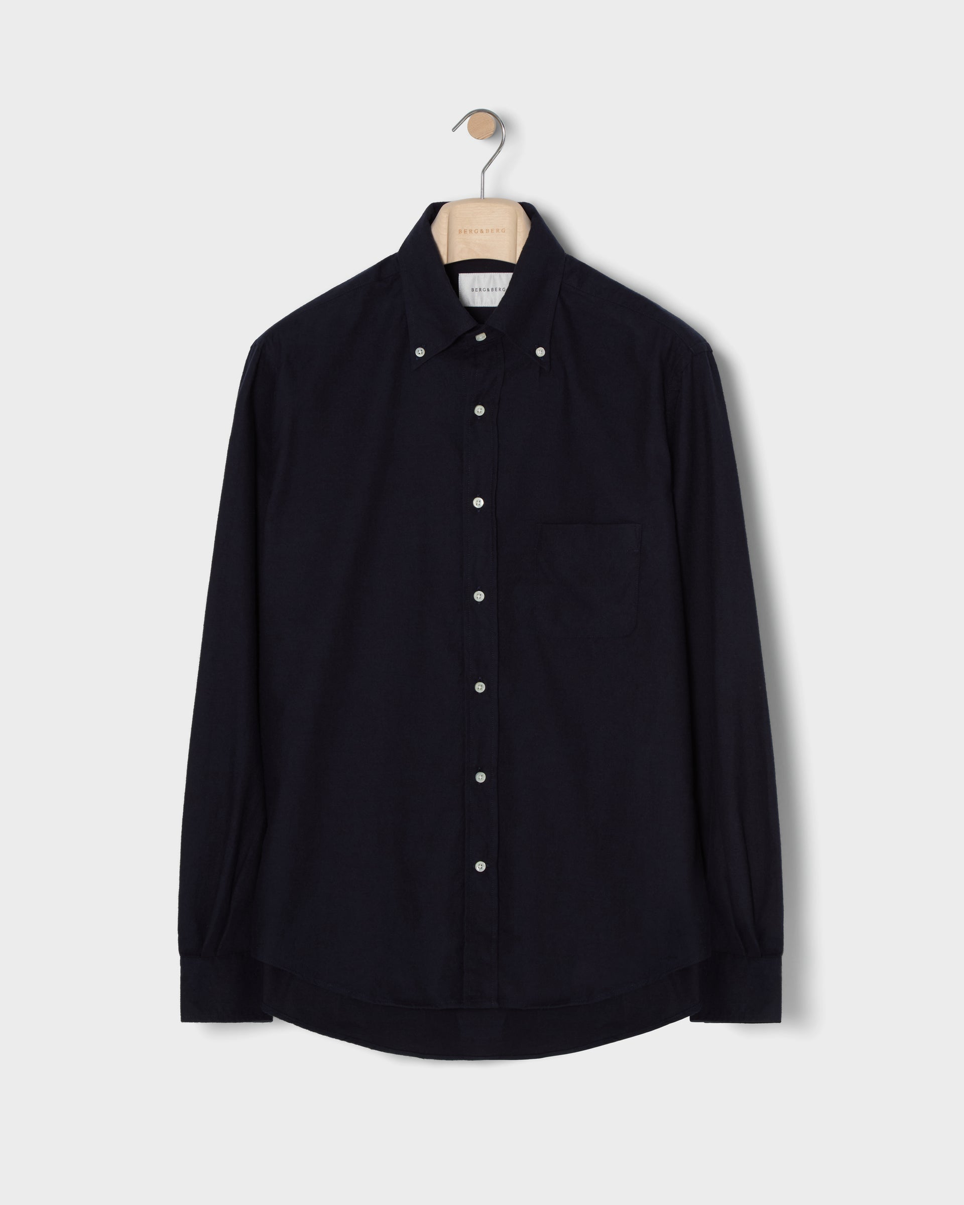 Ferdinand Brushed Twill Shirt - Navy | Berg & Berg