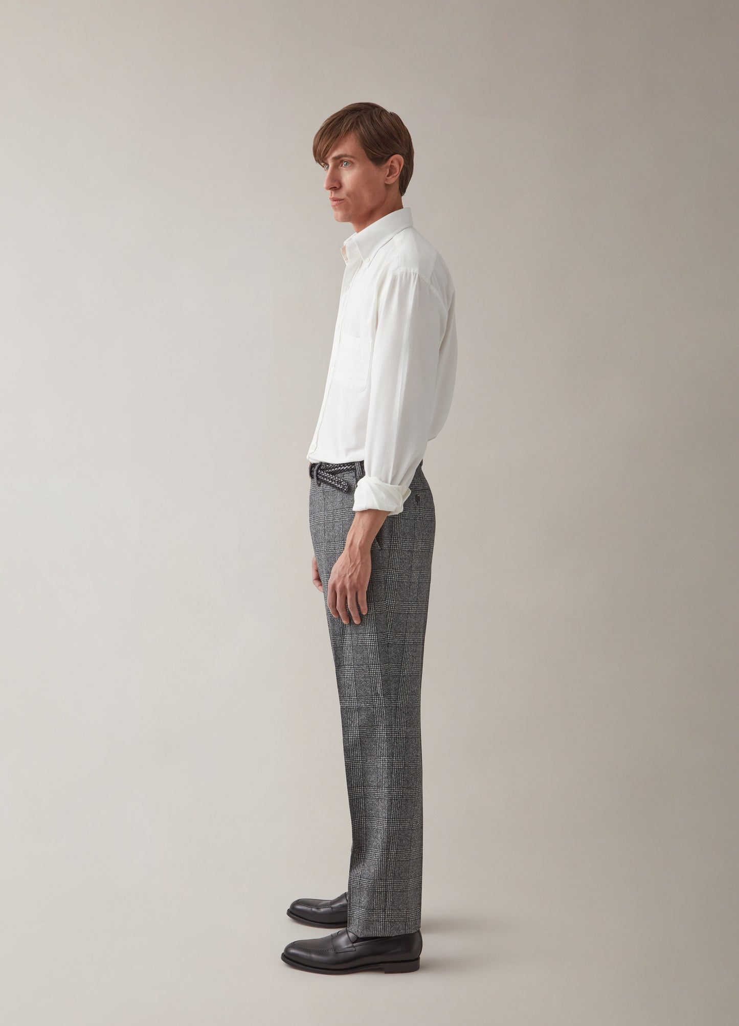 Alf Glencheck Flannel Trousers - Grey Berg & Berg