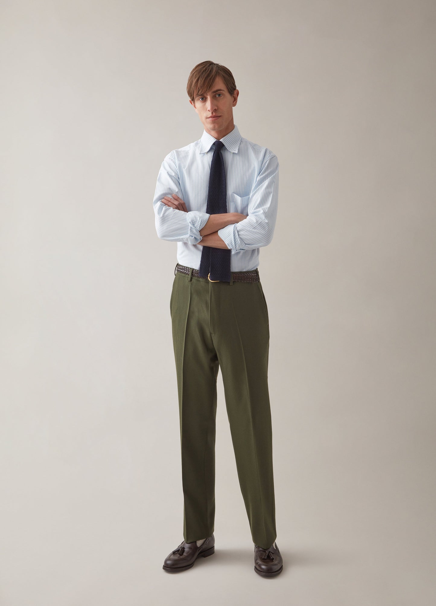 Alfie Cavalry Twill Trousers - Olive Berg & Berg