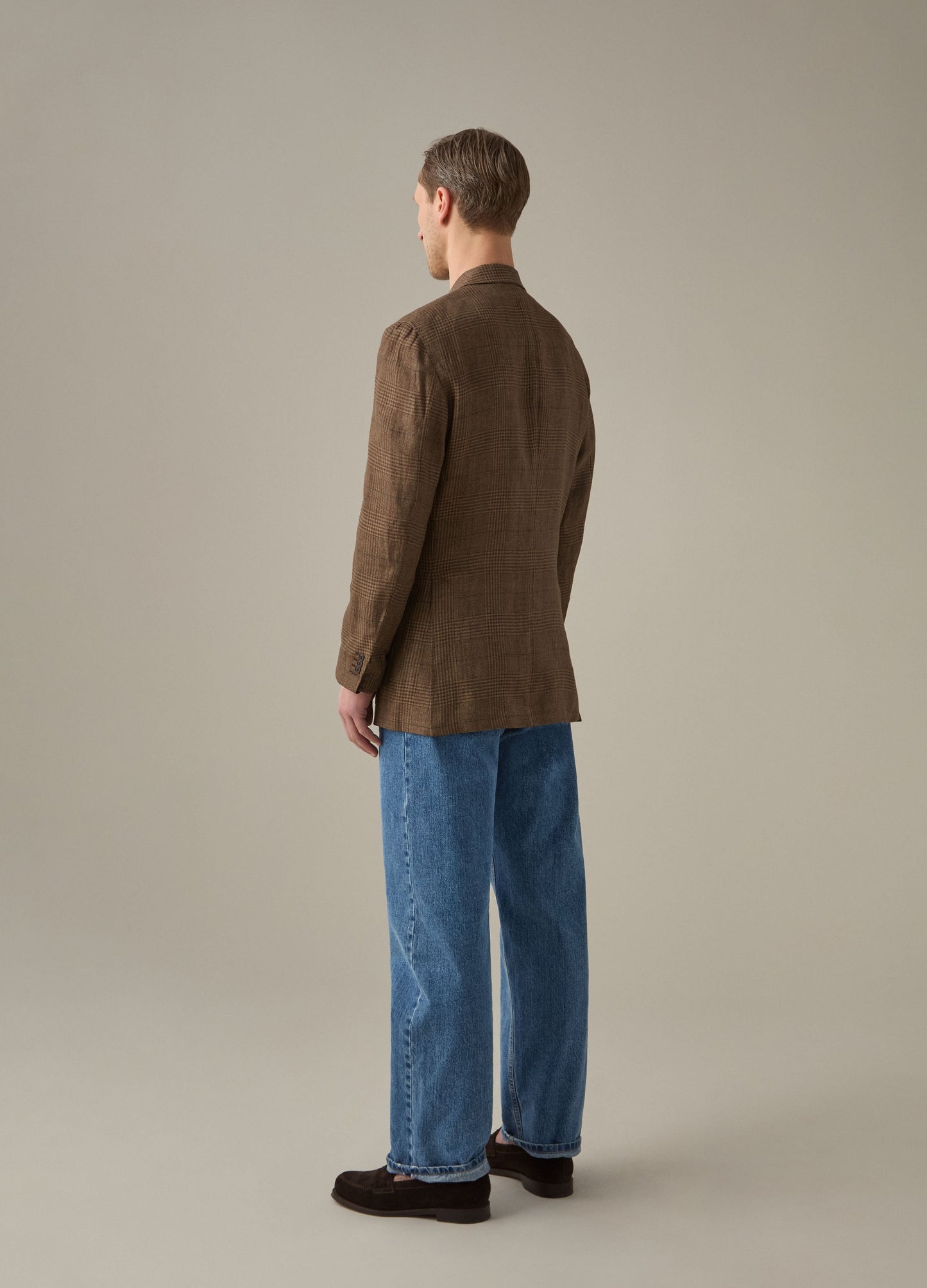 Don Sport Linen Glencheck Jacket - Brown Berg & Berg