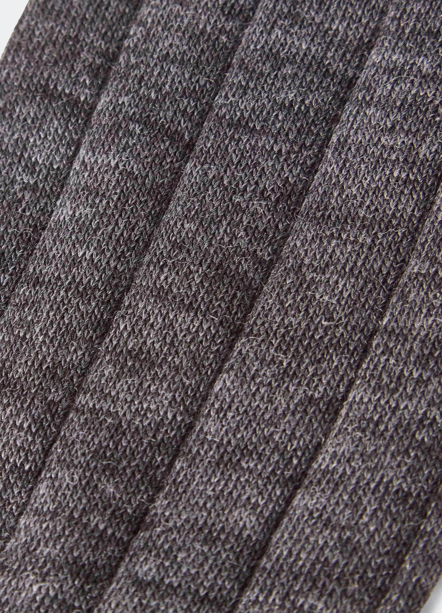 Wide Rib Wool Socks - Mid Grey Berg & Berg