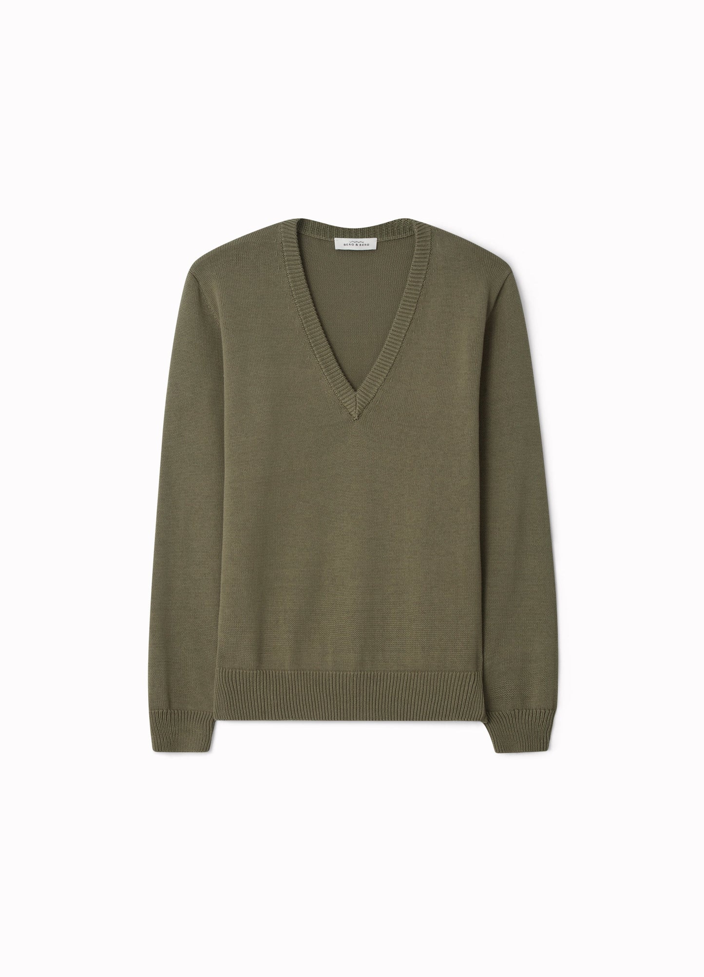 Björn V-Neck Sweater - Olive Berg & Berg