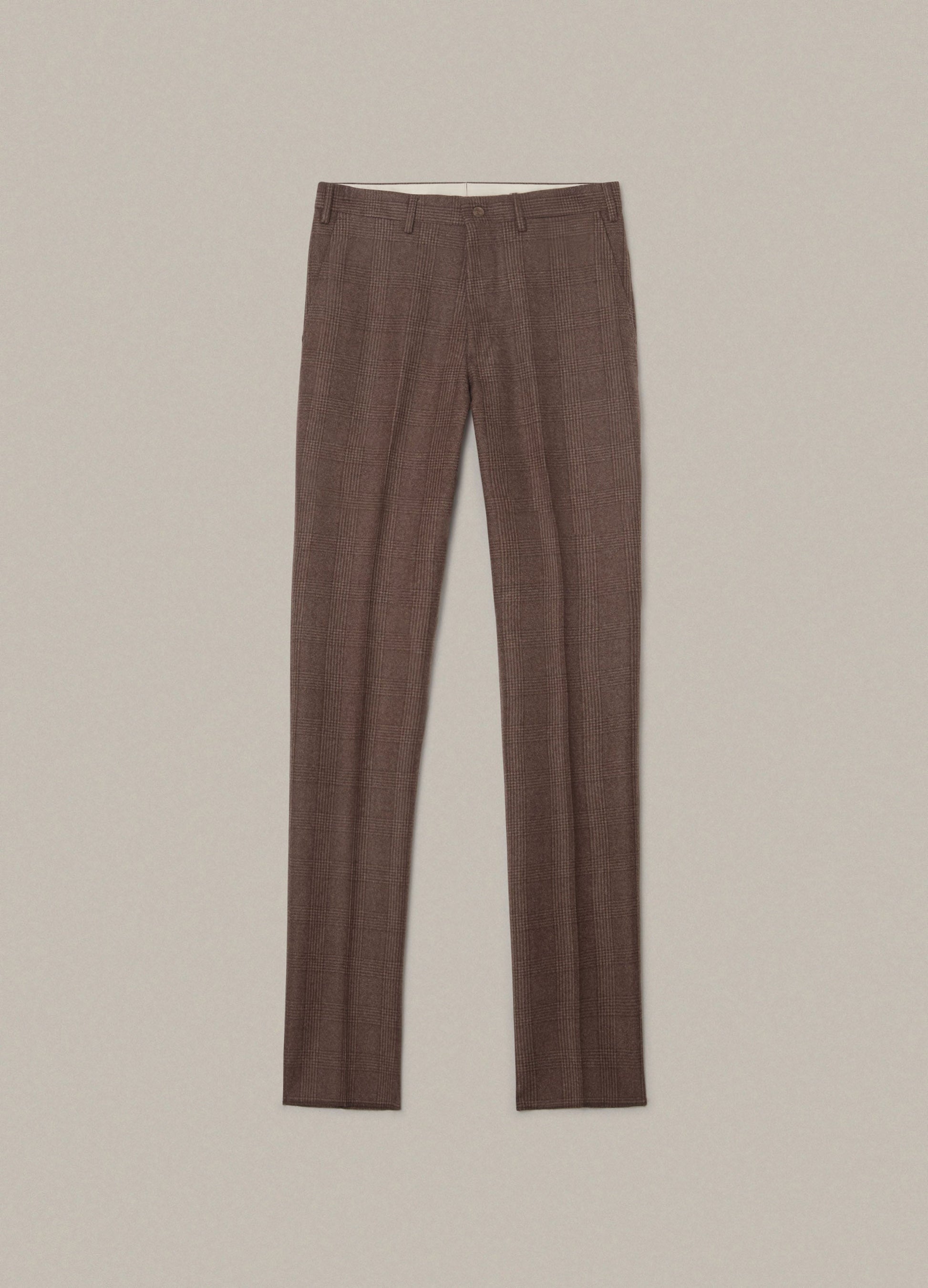 Alf Glencheck Flannel Trousers - Brown Berg & Berg