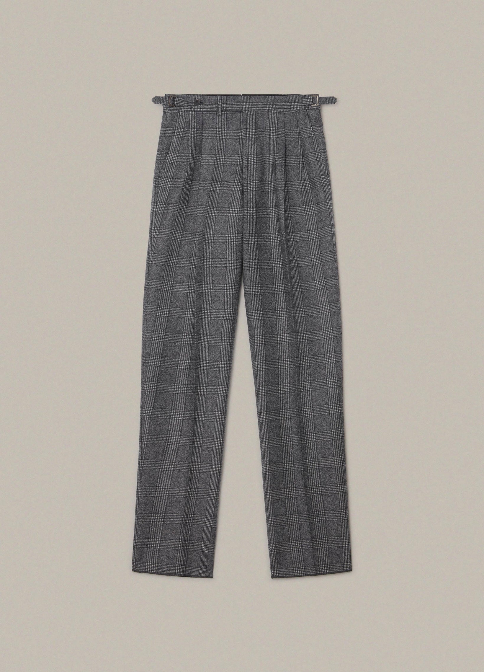 Antonio Glencheck Flannel Trousers - Grey Berg & Berg