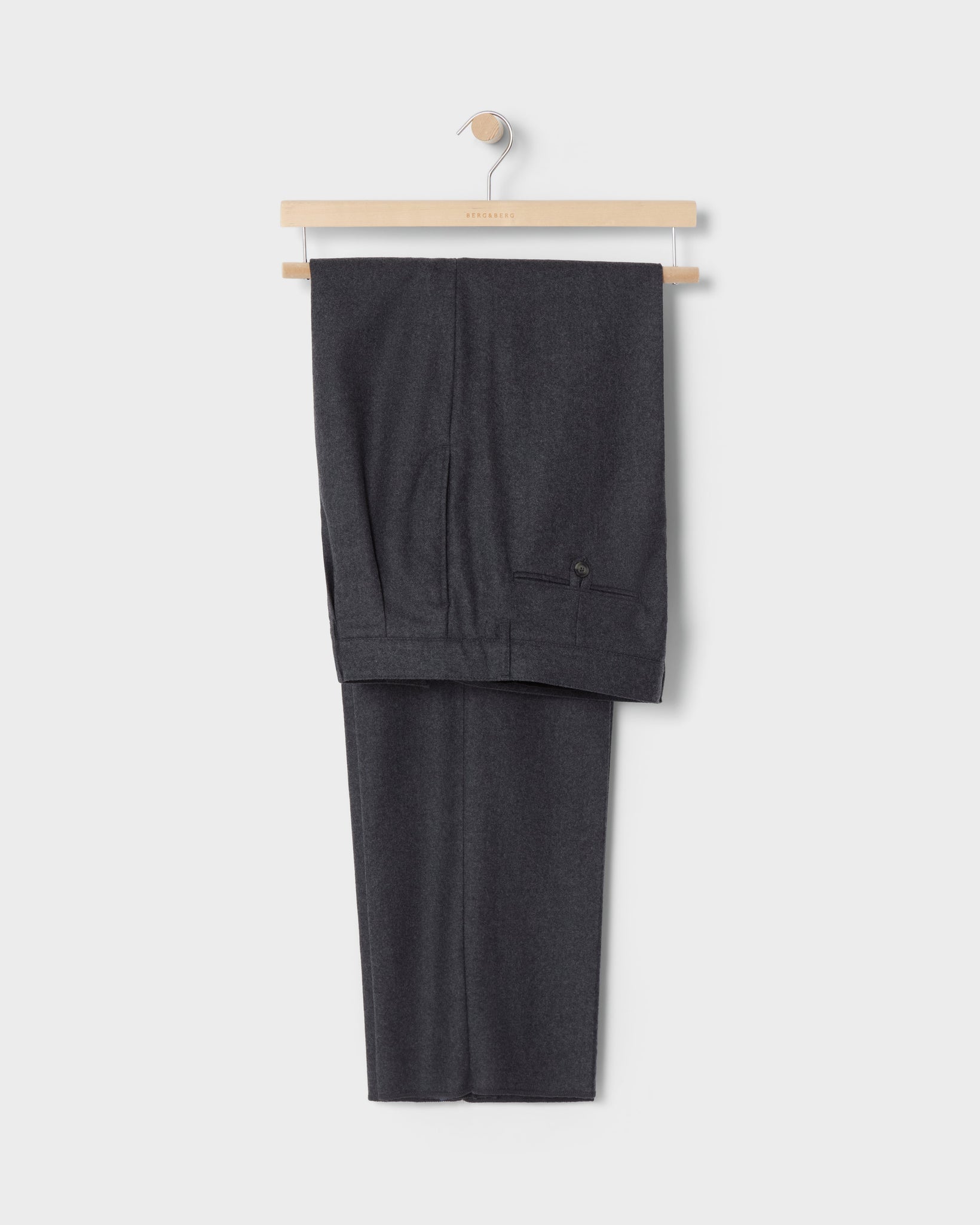 Antonello Flannel Trousers - Mid Grey Berg & Berg