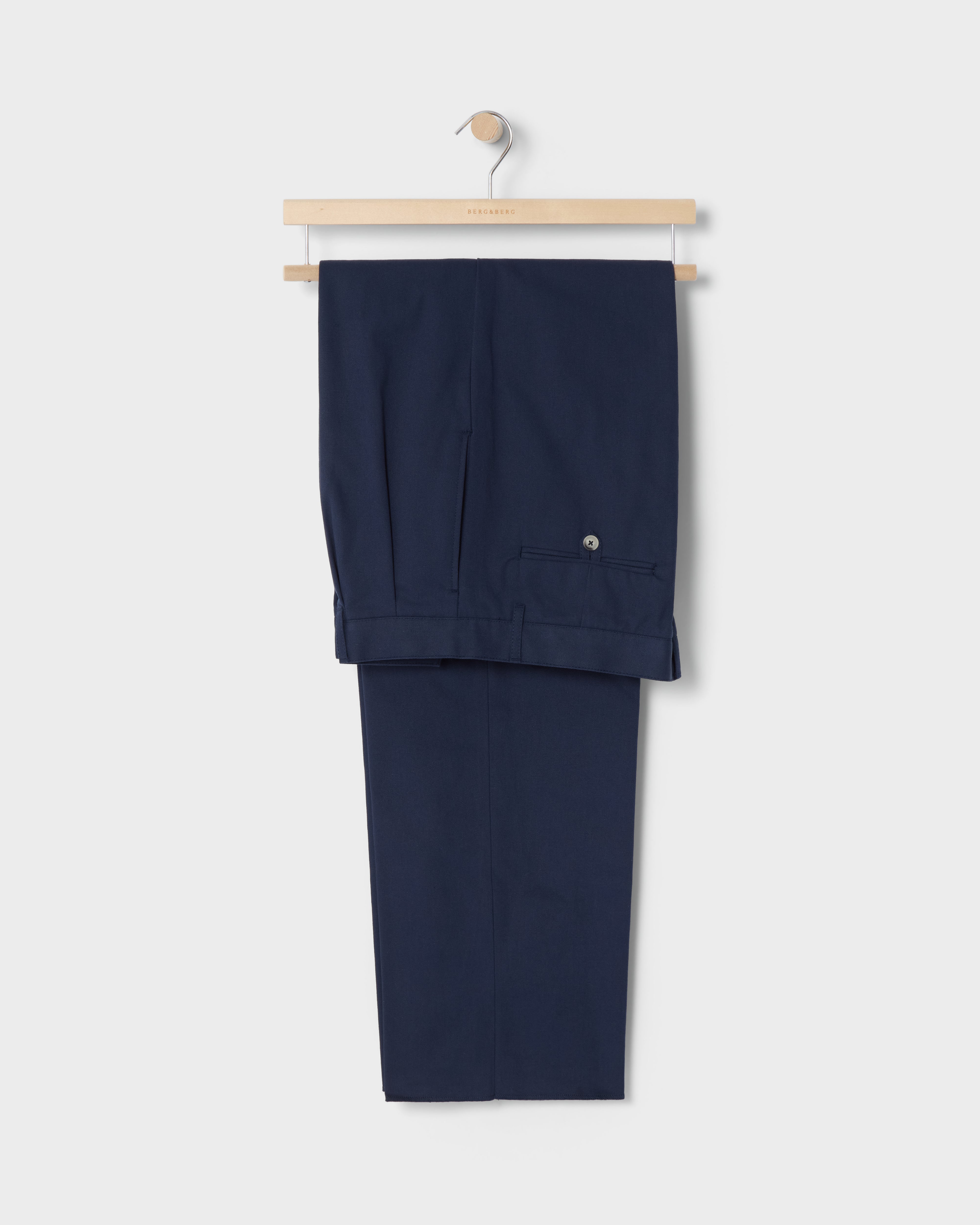 Antonello Cotton Canvas Trousers - Navy Berg & Berg