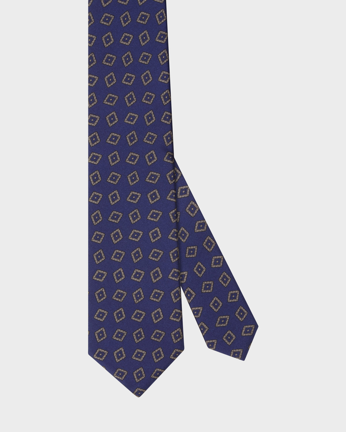 Printed Silk Tie - Blue Berg & Berg