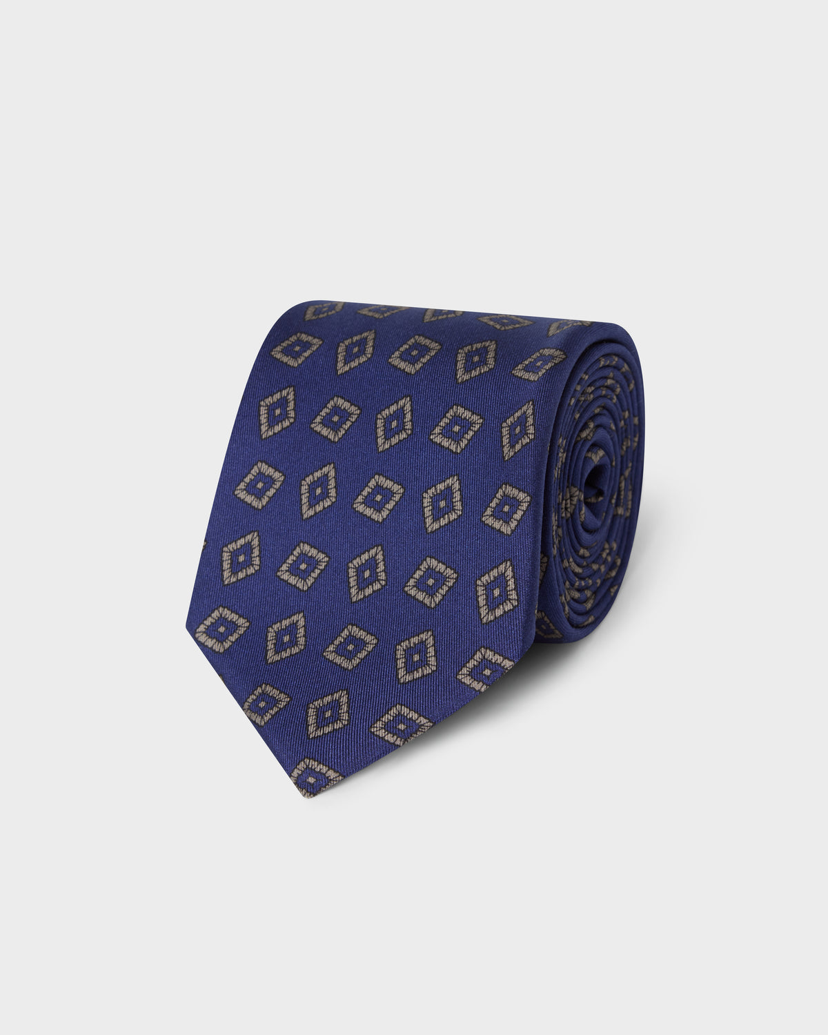 Printed Silk Tie - Blue Berg & Berg
