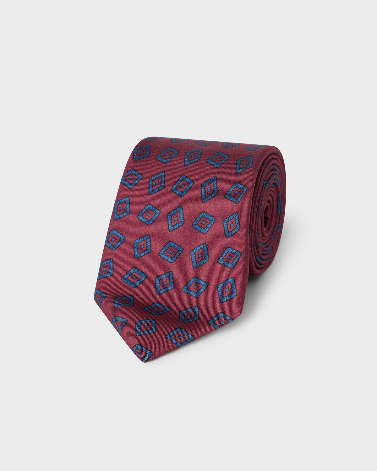 Printed Silk Tie - Burgundy Berg & Berg