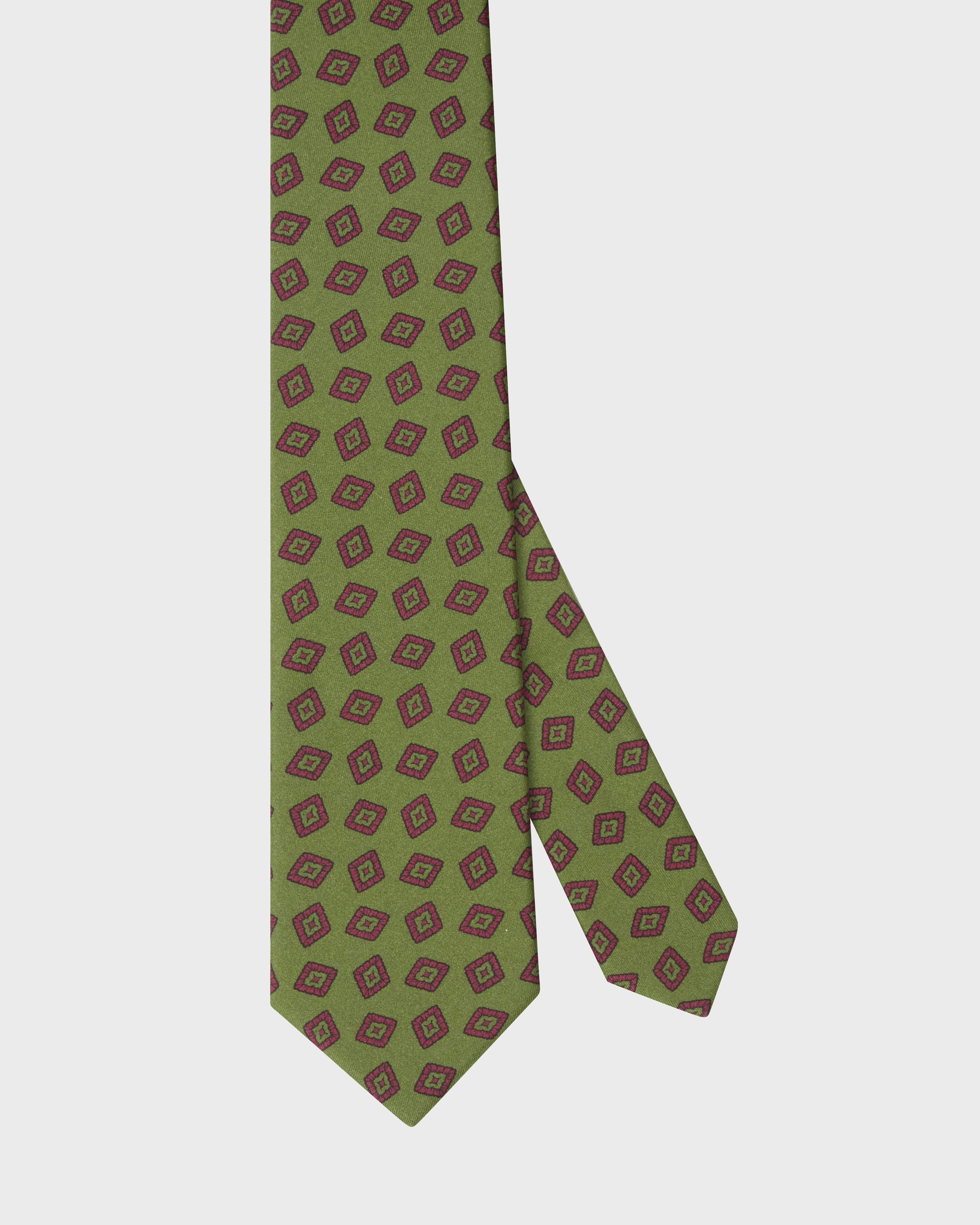 Printed Silk Tie - Green Berg & Berg