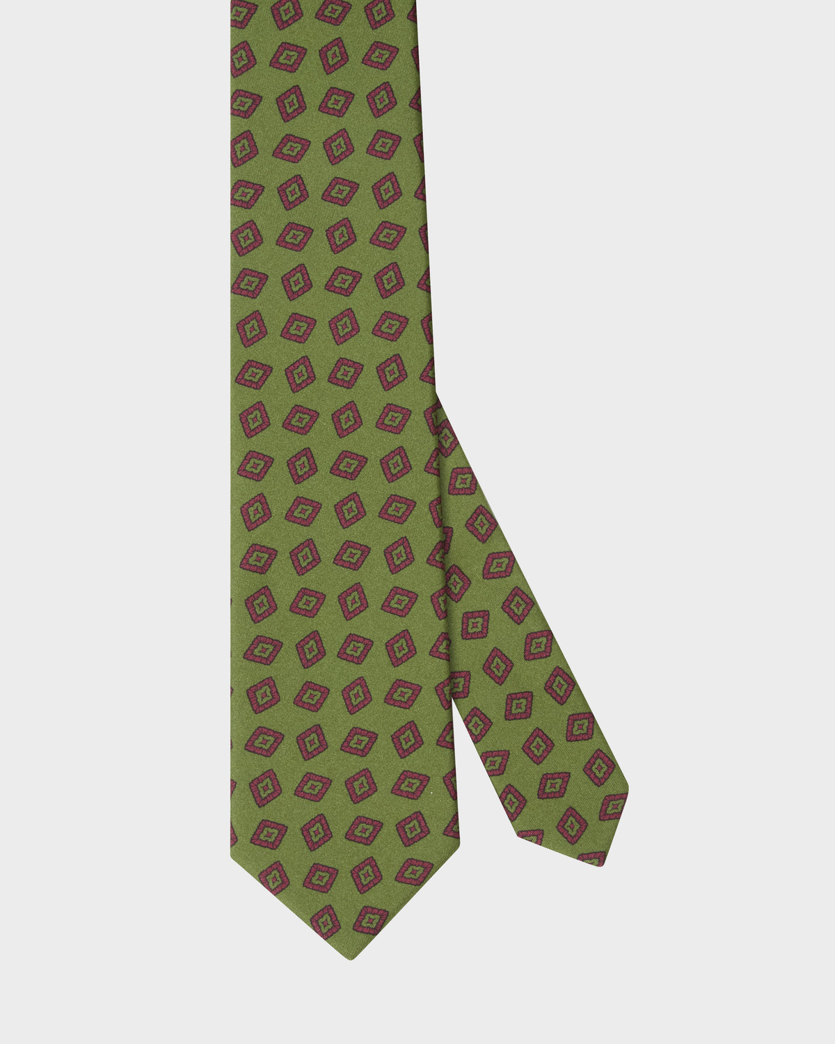 Printed Silk Tie - Green Berg & Berg