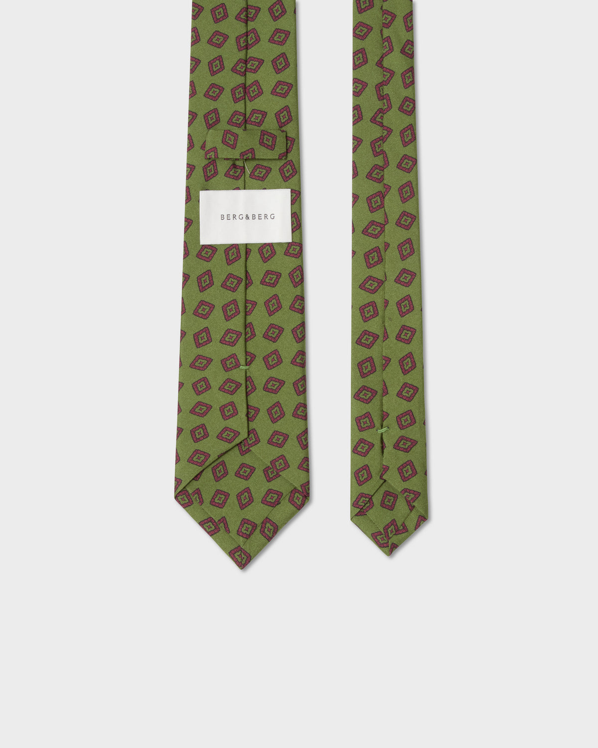 Printed Silk Tie - Green Berg & Berg