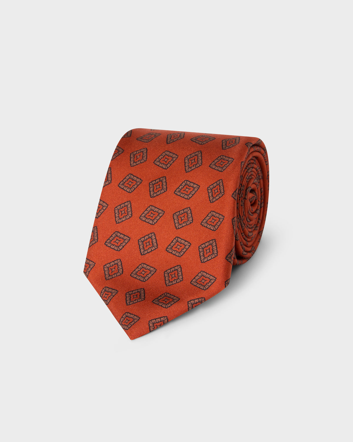Printed Silk Tie - Orange Berg & Berg