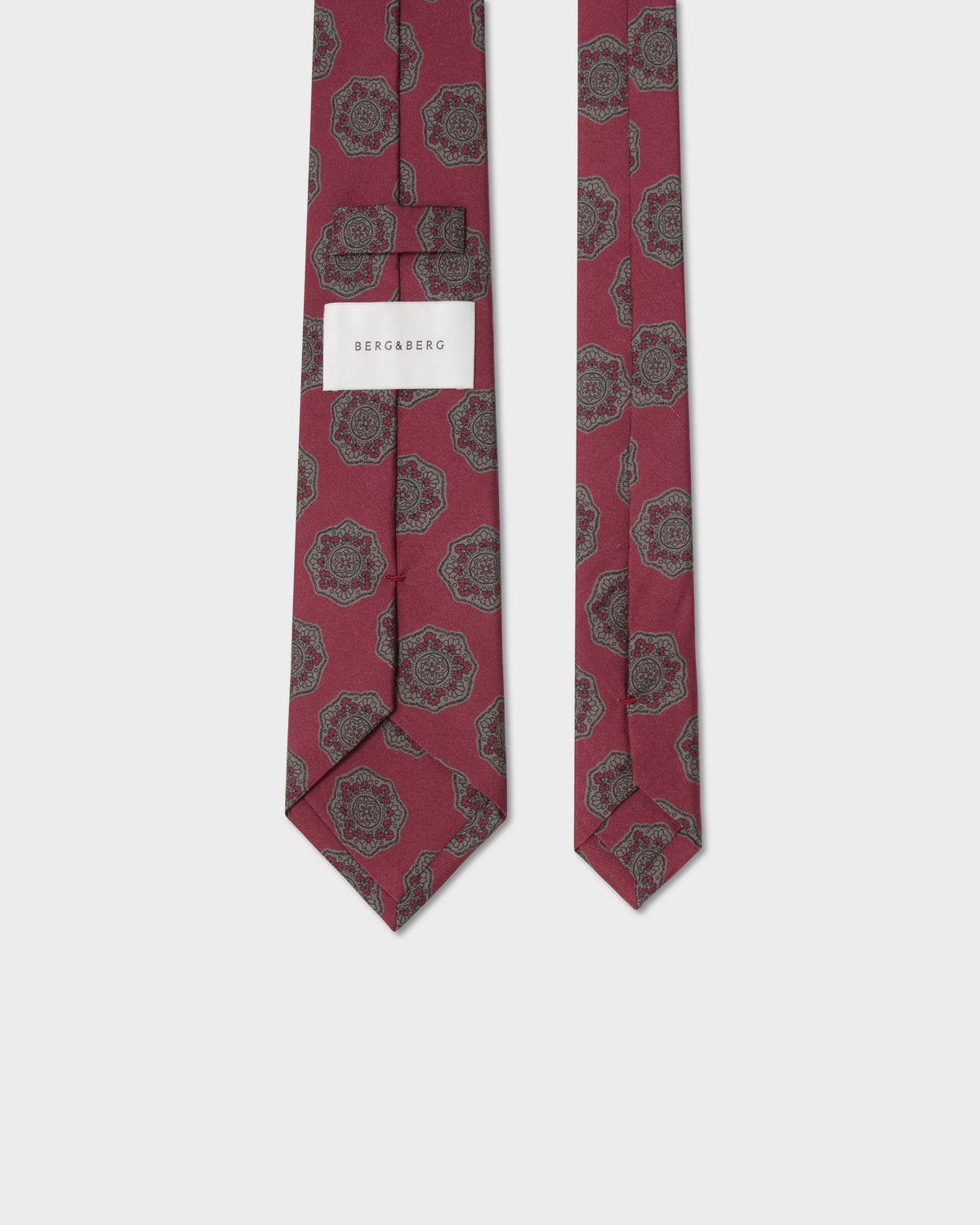 Printed Silk Tie - Burgundy Berg & Berg