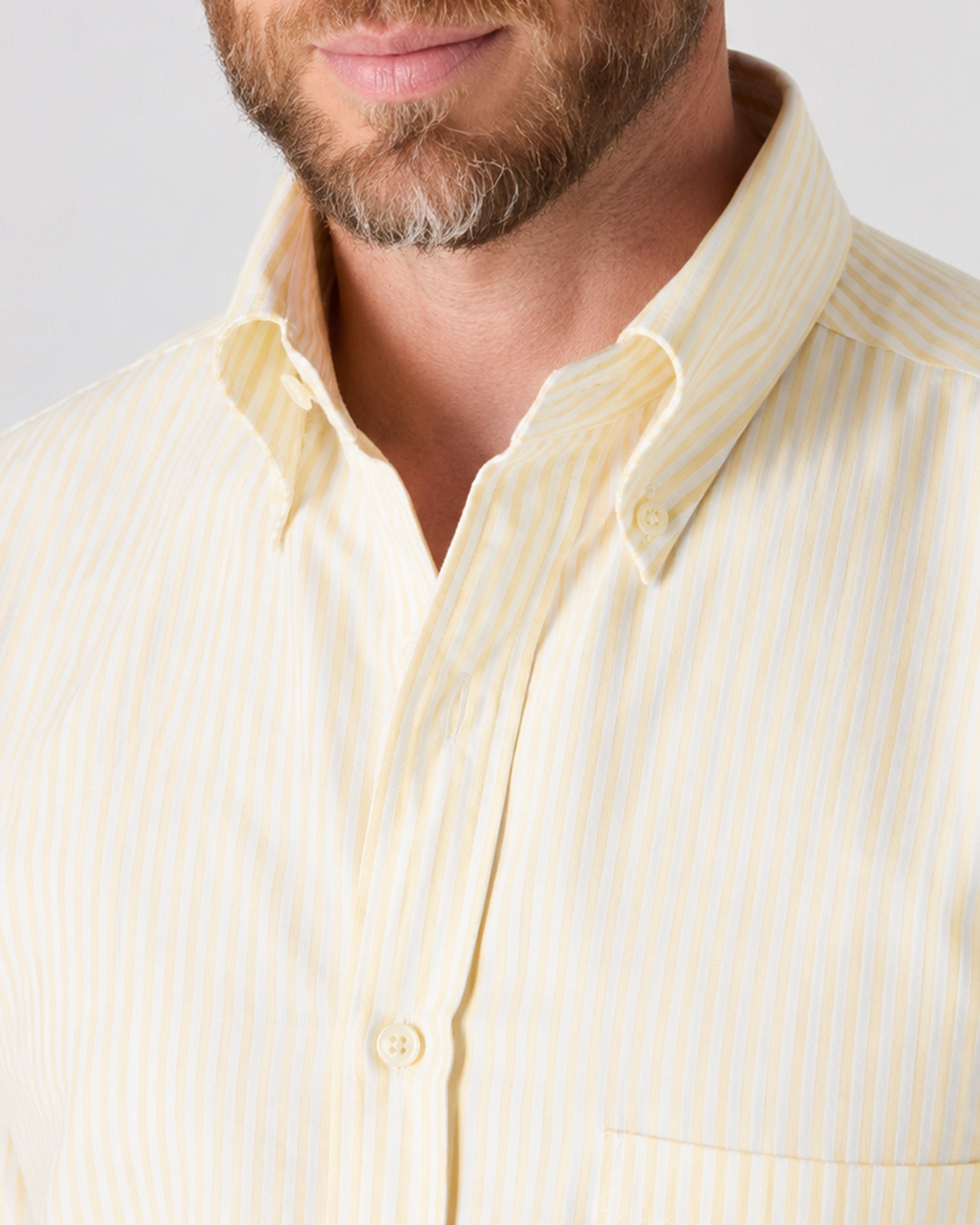Ferdinand Oxford Button Down Shirt - White/Lemon | Berg & Berg