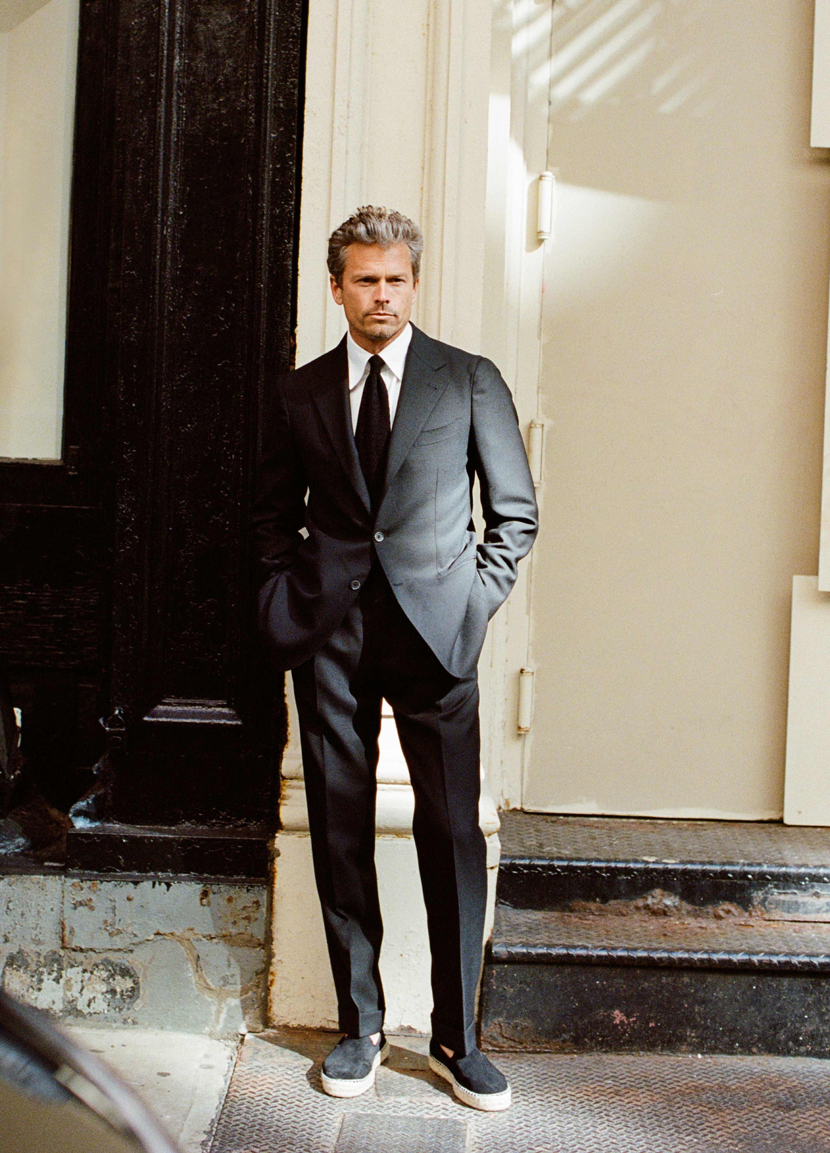 Dan High Twist Wool Blazer - Black Berg & Berg