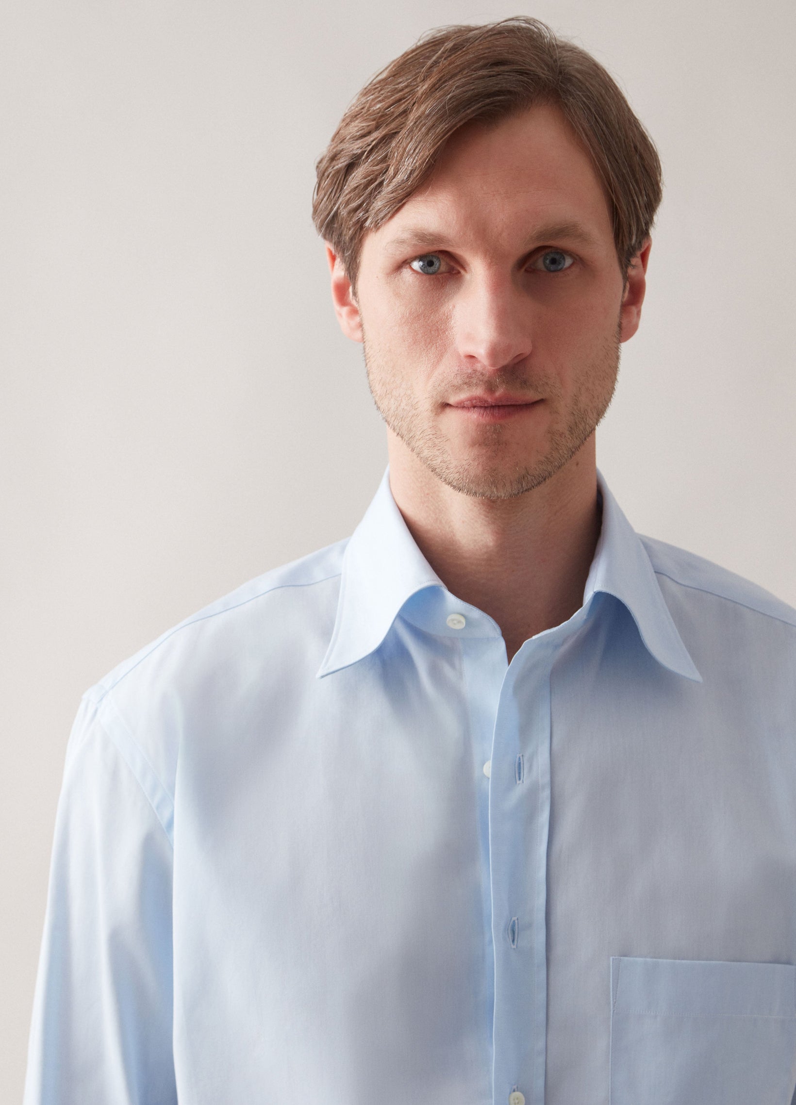 Fabian Turndown Collar Shirt - Light Blue Berg & Berg