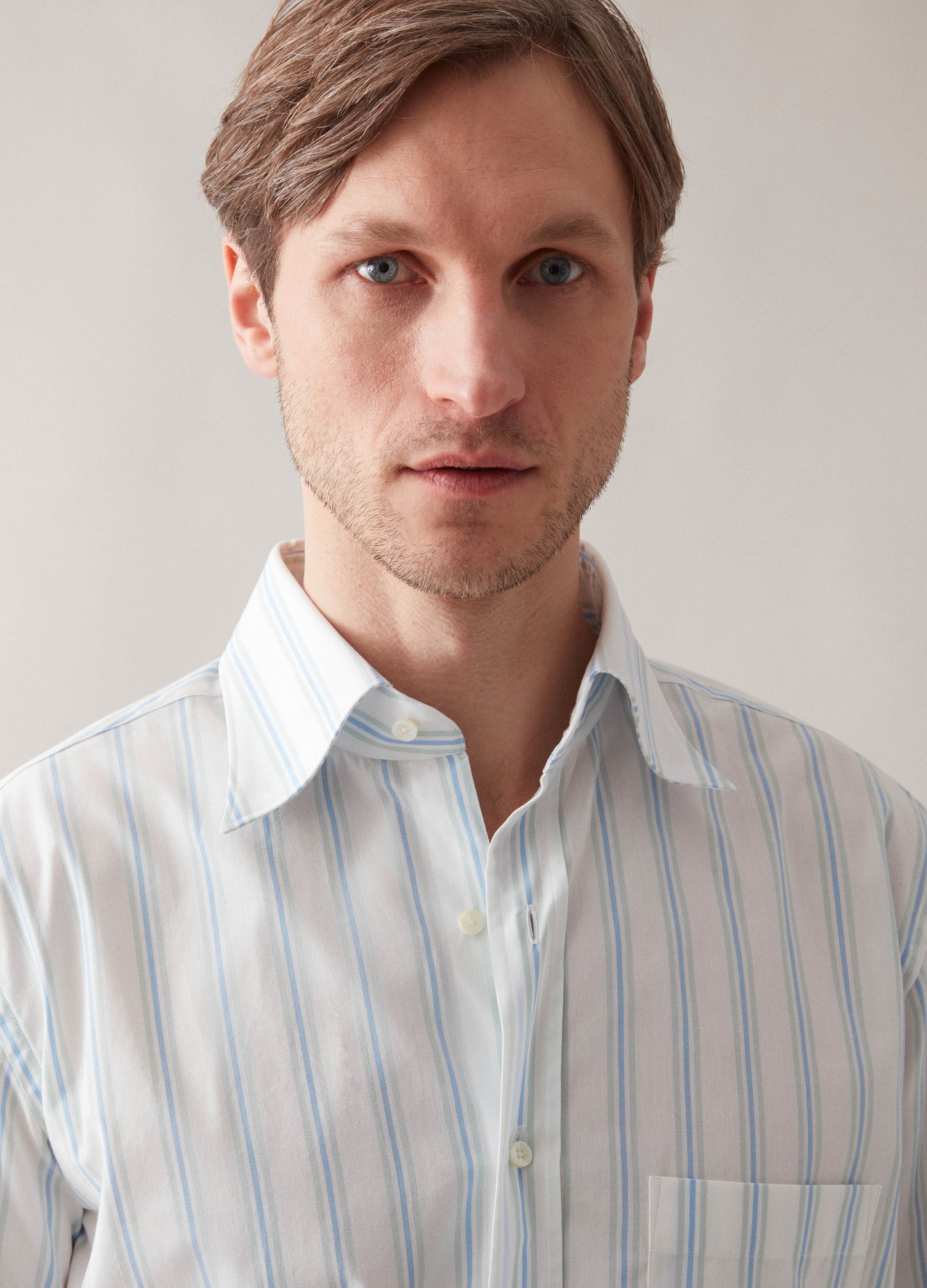 Fabian Turndown Collar Shirt - Multi Stripe Berg & Berg