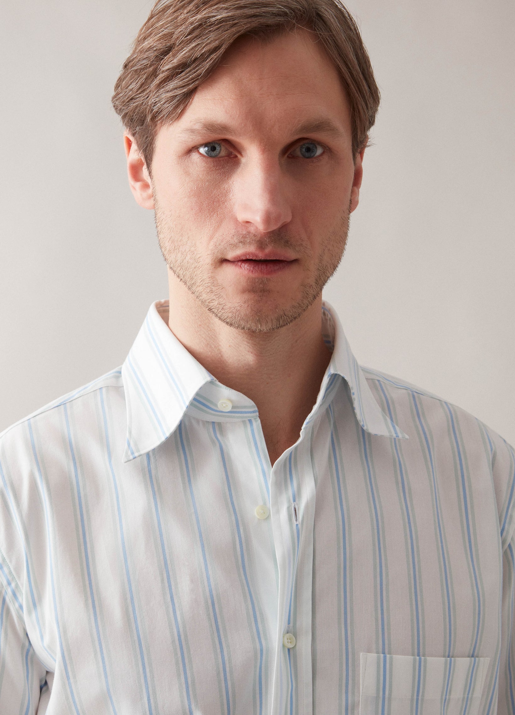 Fabian Turndown Collar Shirt - Multi Stripe Berg & Berg