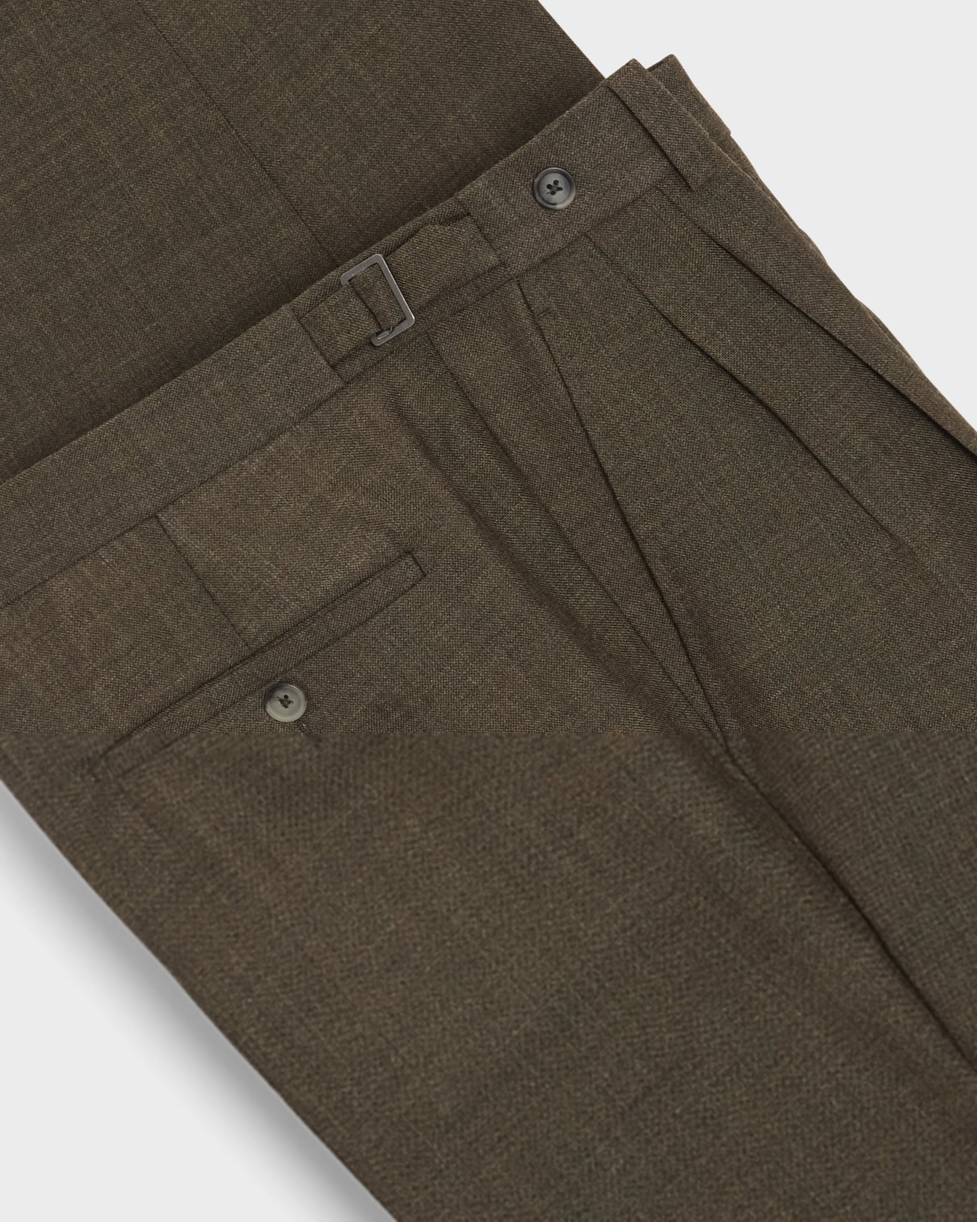 August High Twist Wool Trousers - Moss Green Berg & Berg
