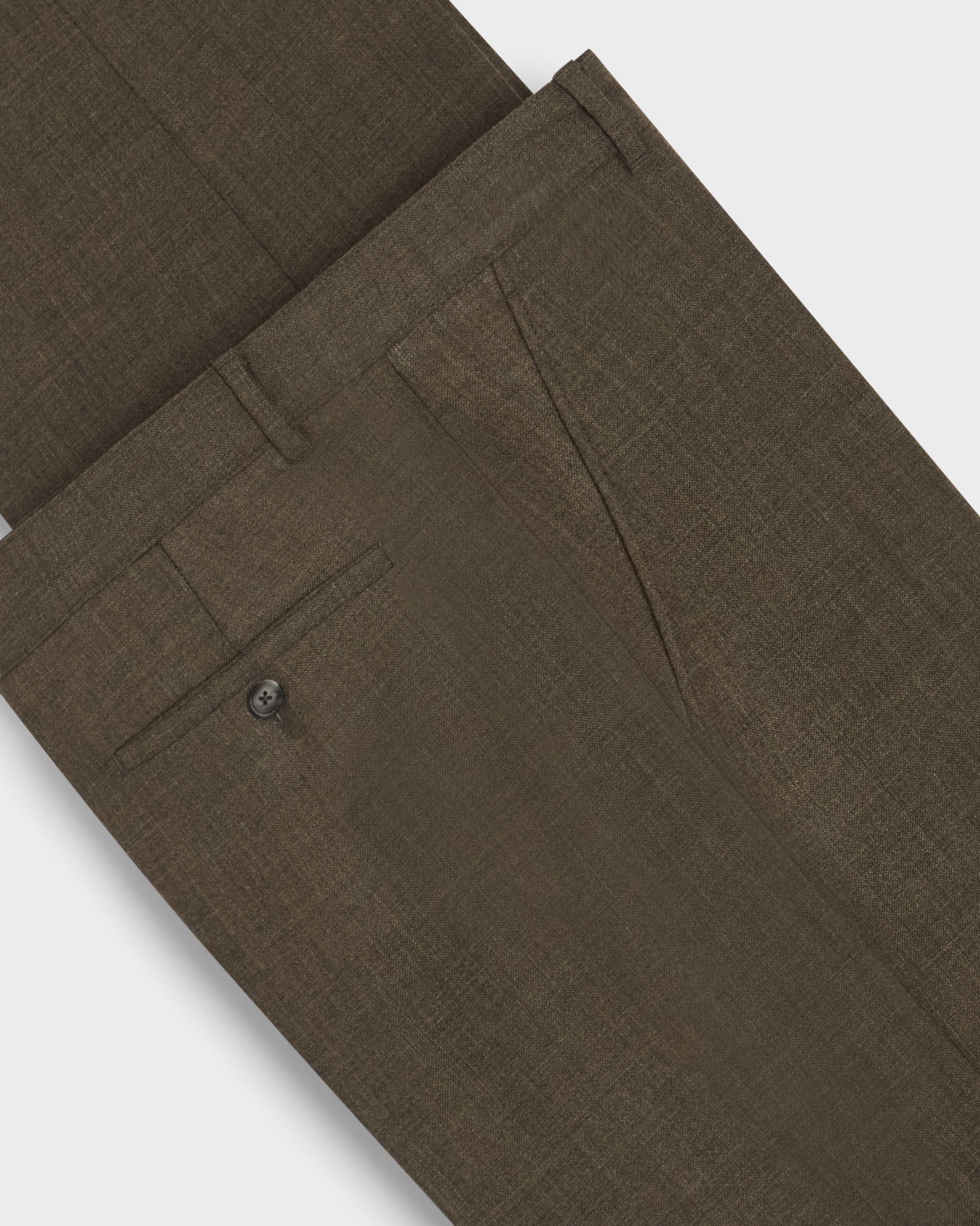 Alfredo High Twist Wool Trousers - Moss Green Berg & Berg