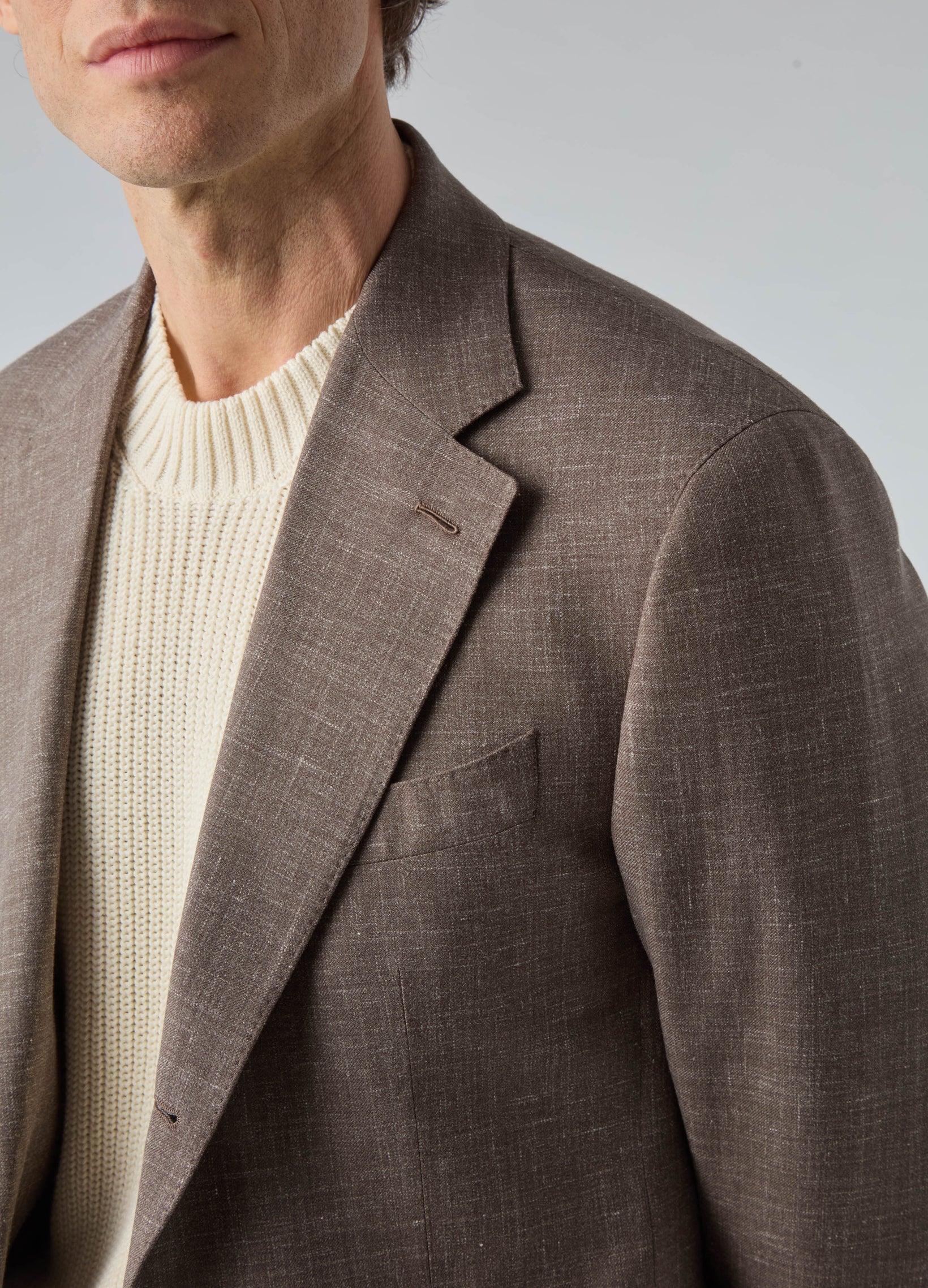 Don Wool/Silk/Linen Suit - Taupe | Berg & Berg