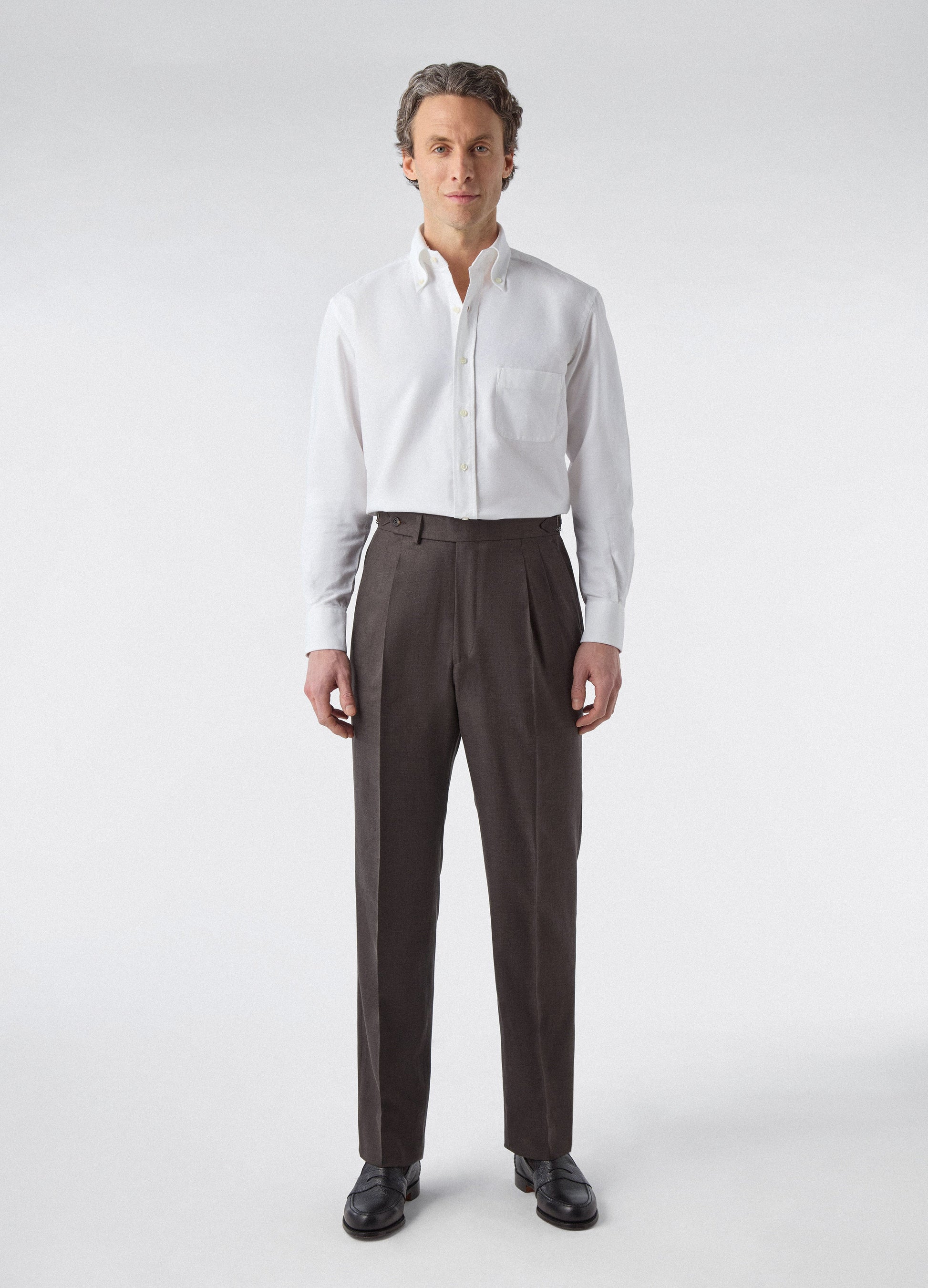 Don Wool/Silk/Linen Suit - Brown | Berg & Berg
