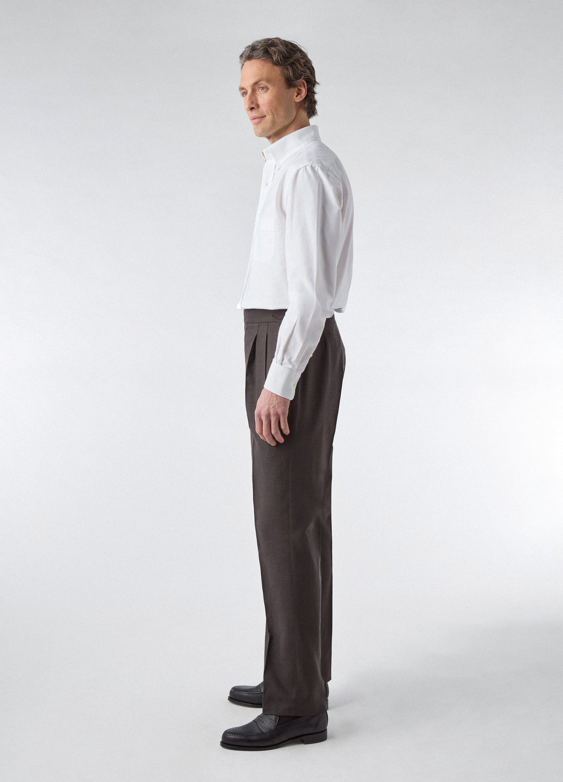 Don Wool/Silk/Linen Suit - Brown | Berg & Berg