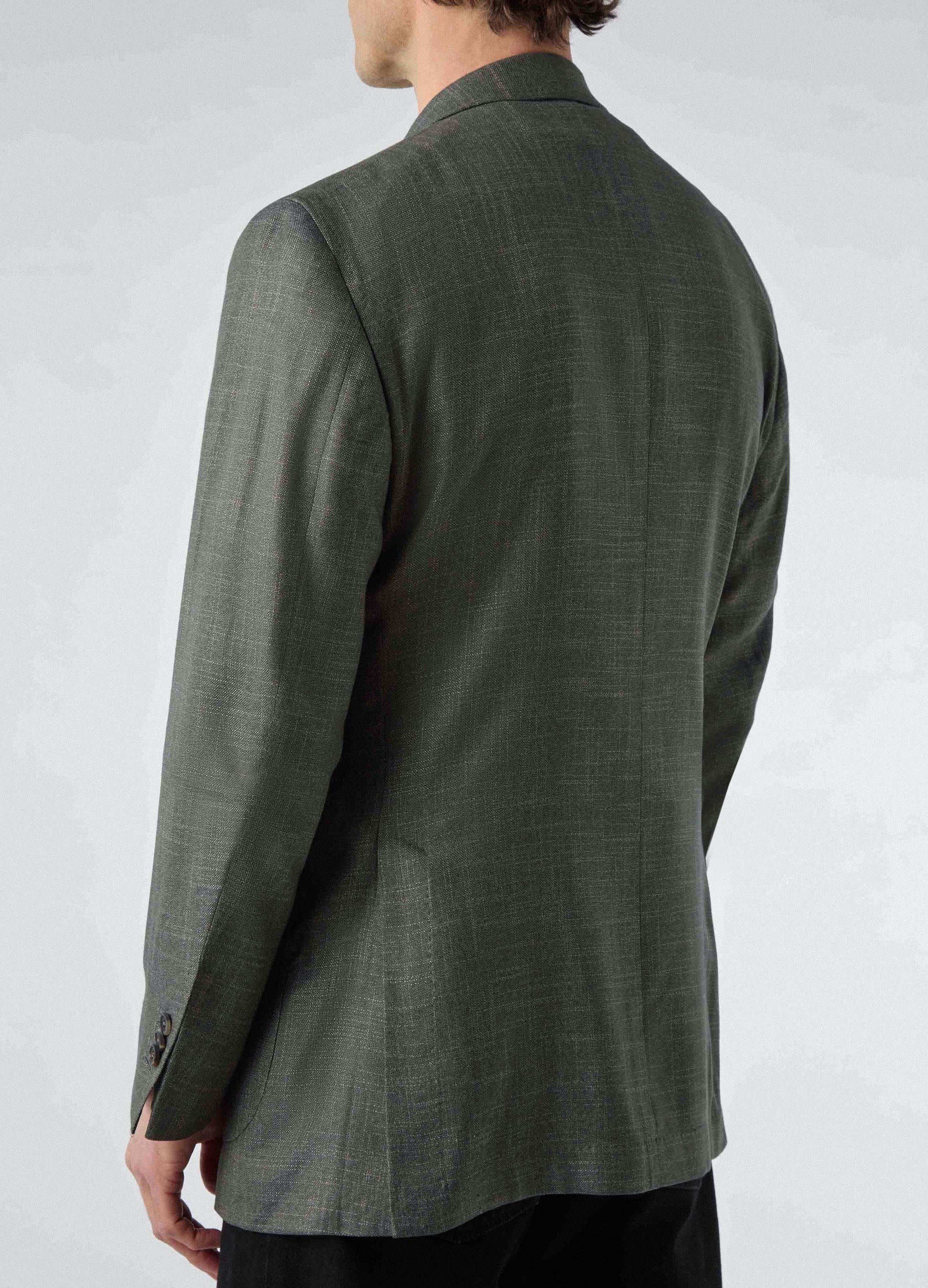 Don Sport Bamboo Hopsack Jacket - Moss Green | Berg & Berg