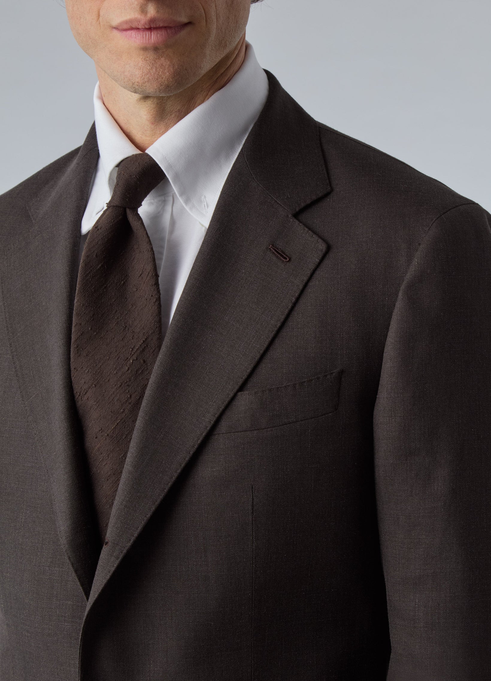 Don Wool/Silk/Linen Suit - Brown | Berg & Berg