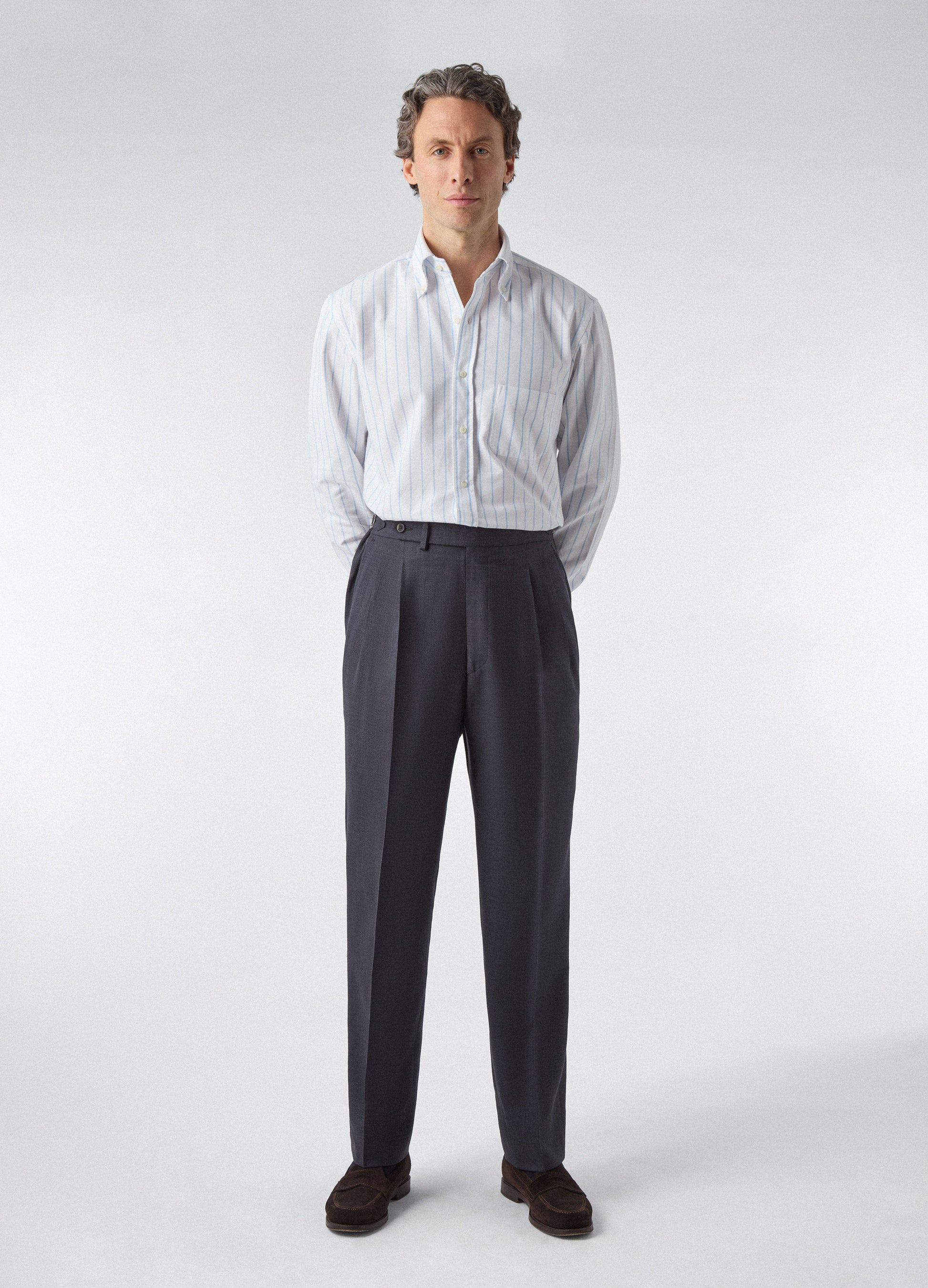 Don Wool/Silk/Linen Suit - Navy | Berg & Berg