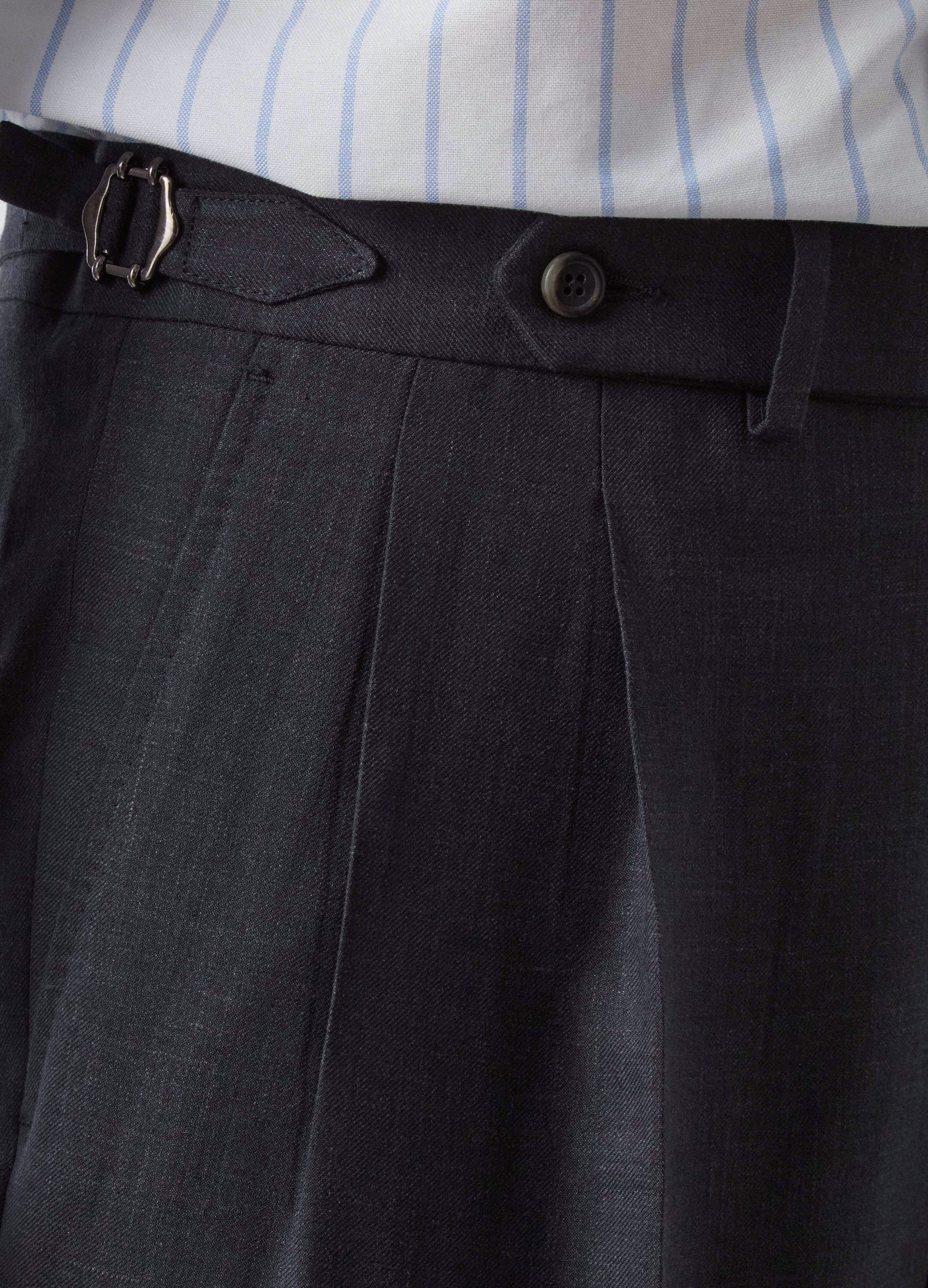 Don Wool/Silk/Linen Suit - Navy | Berg & Berg