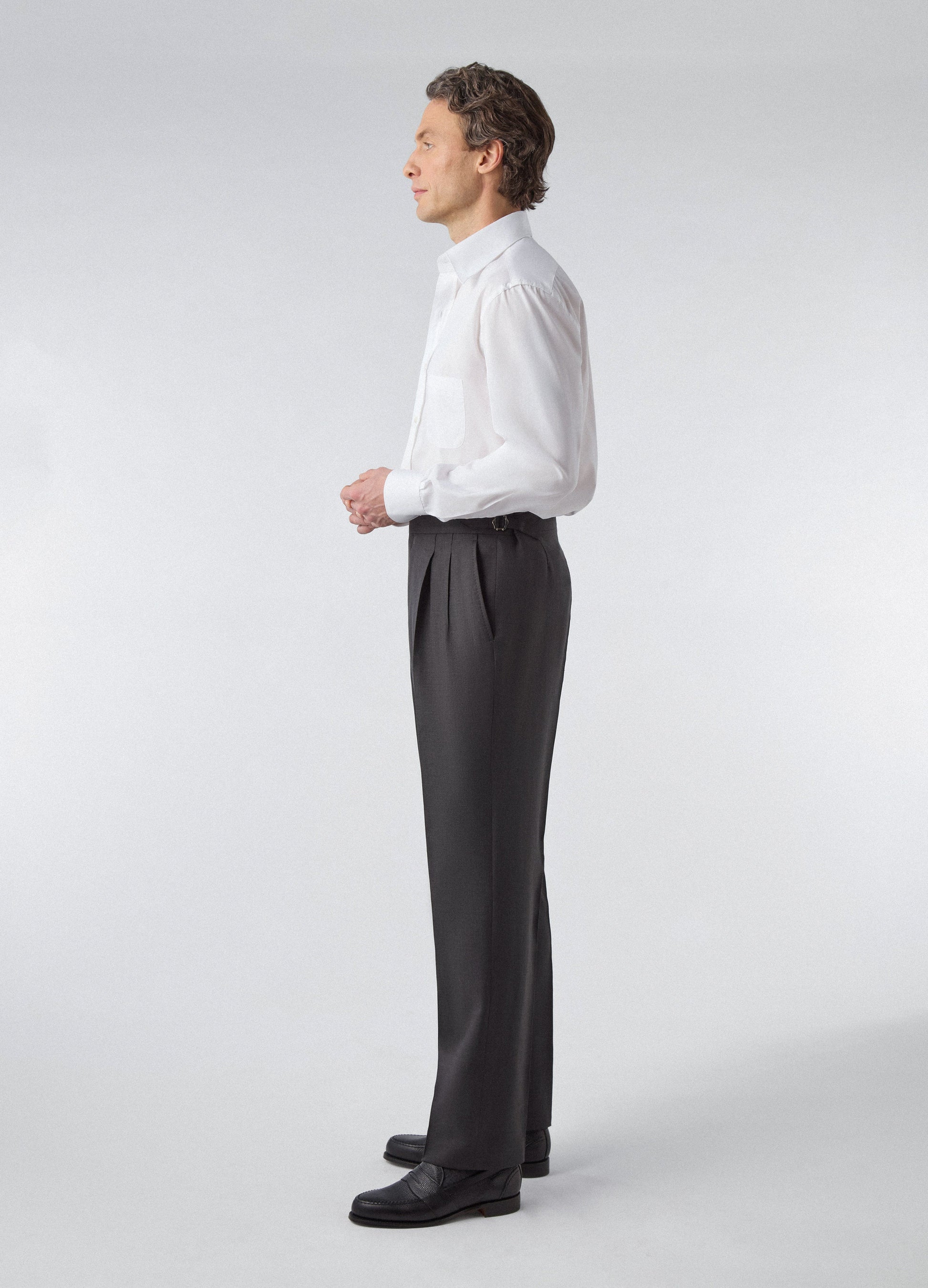 Don Wool/Silk/Linen Suit - Black | Berg & Berg