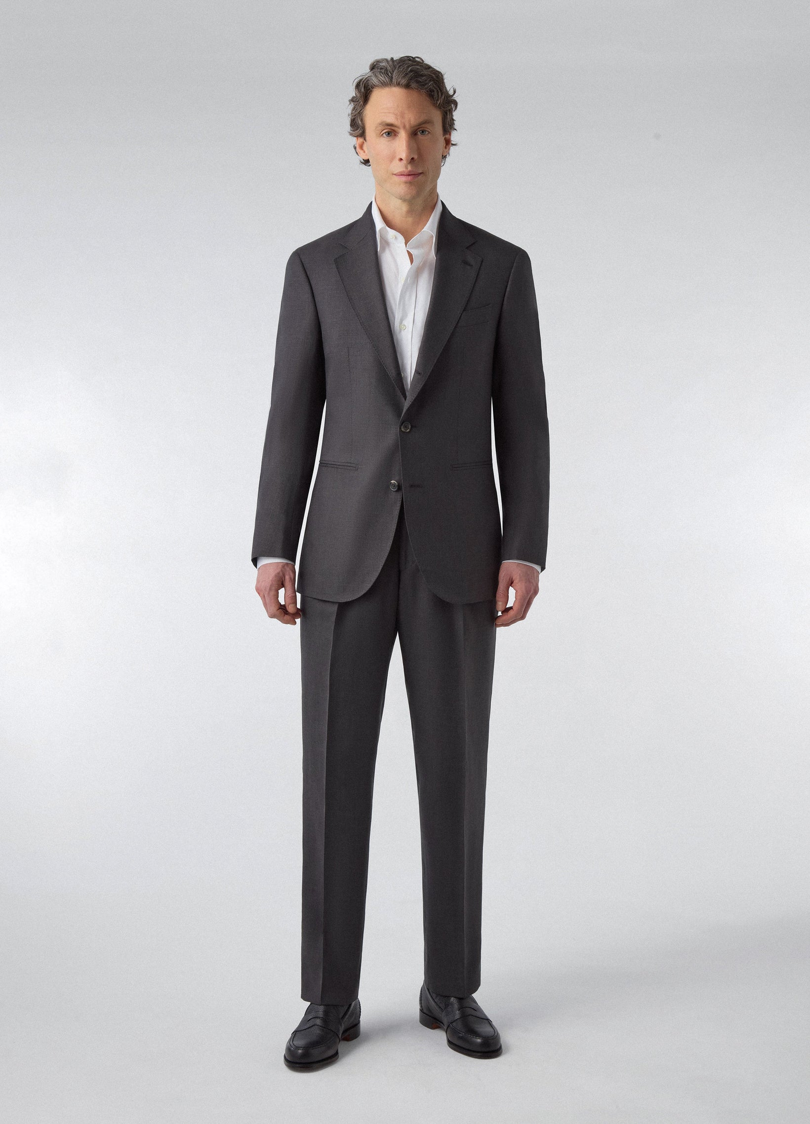 Don Wool/Silk/Linen Suit - Black | Berg & Berg