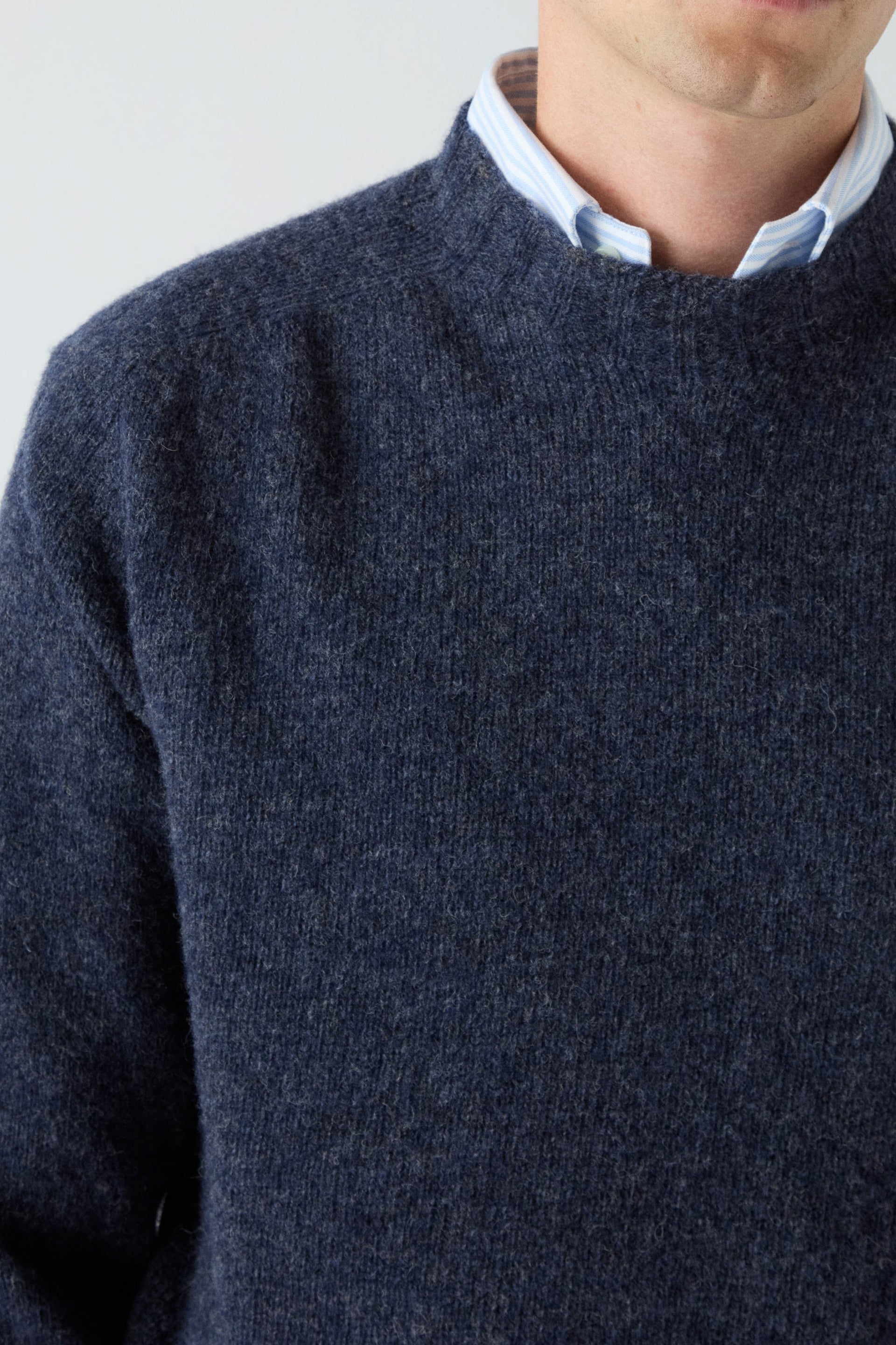 Birger Shaggy Crew Neck - Navy | Berg & Berg