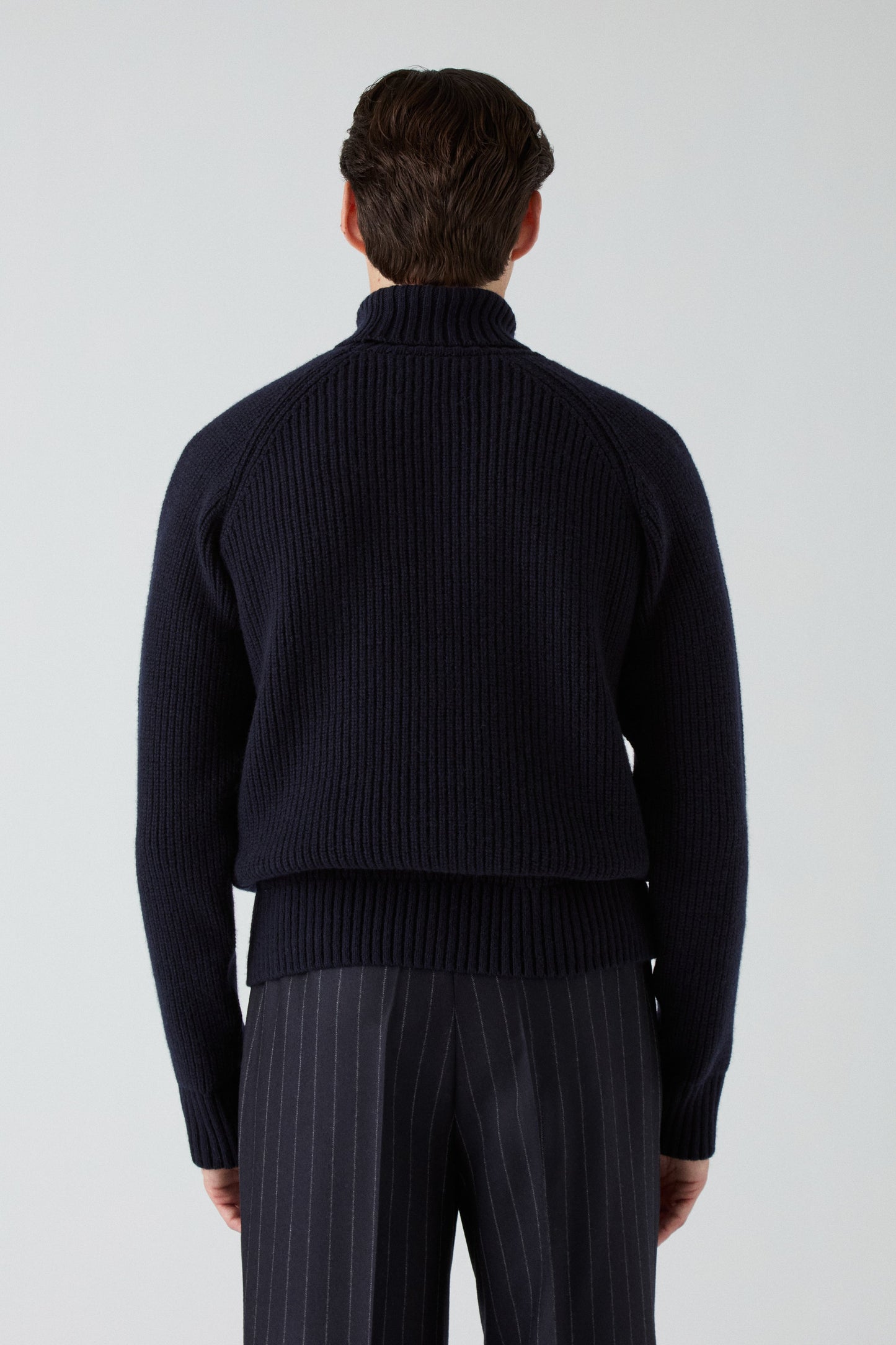 Bernhard Roll Neck Sweater - Navy | Berg & Berg