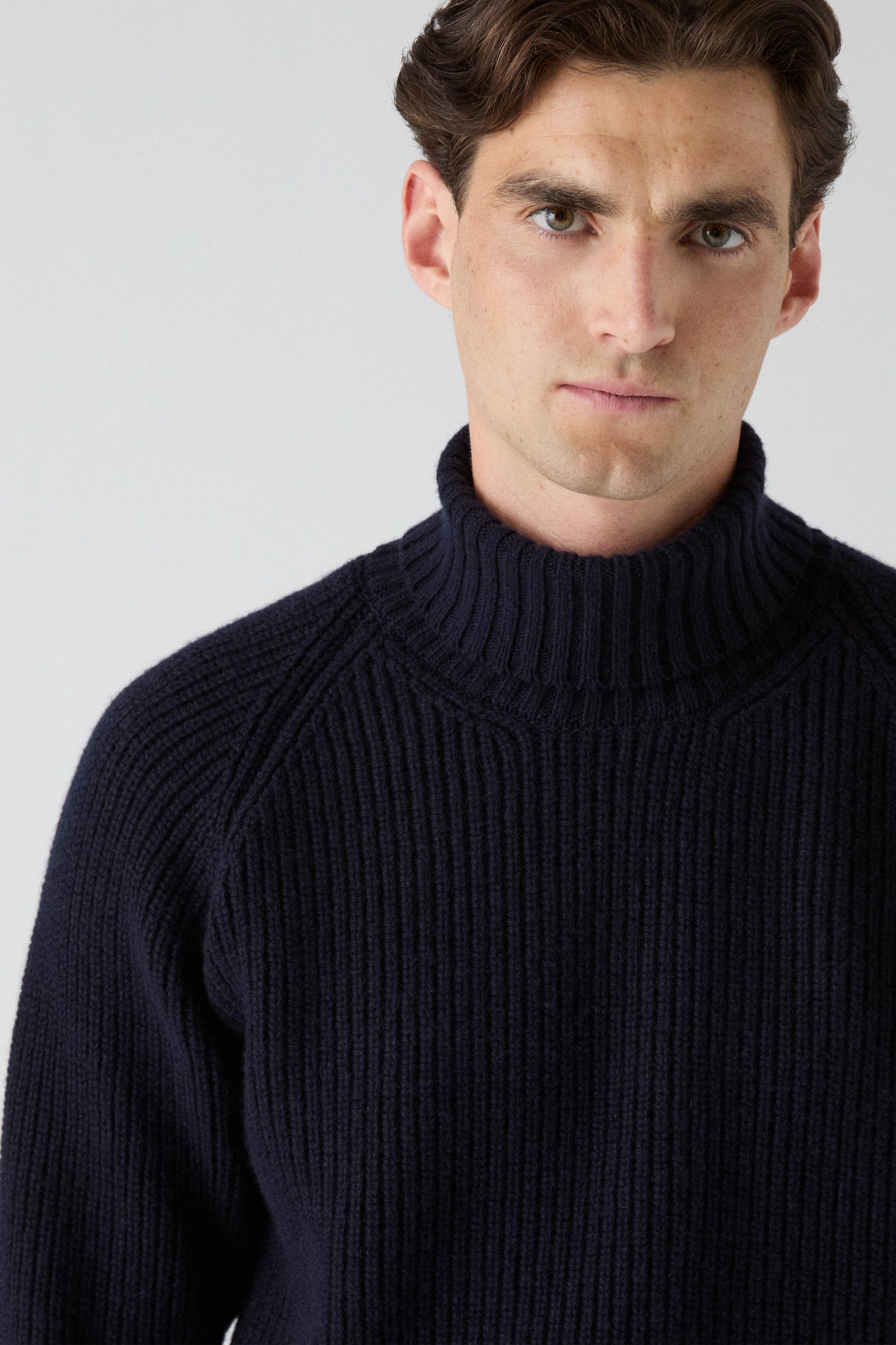 Bernhard Roll Neck Sweater - Navy | Berg & Berg