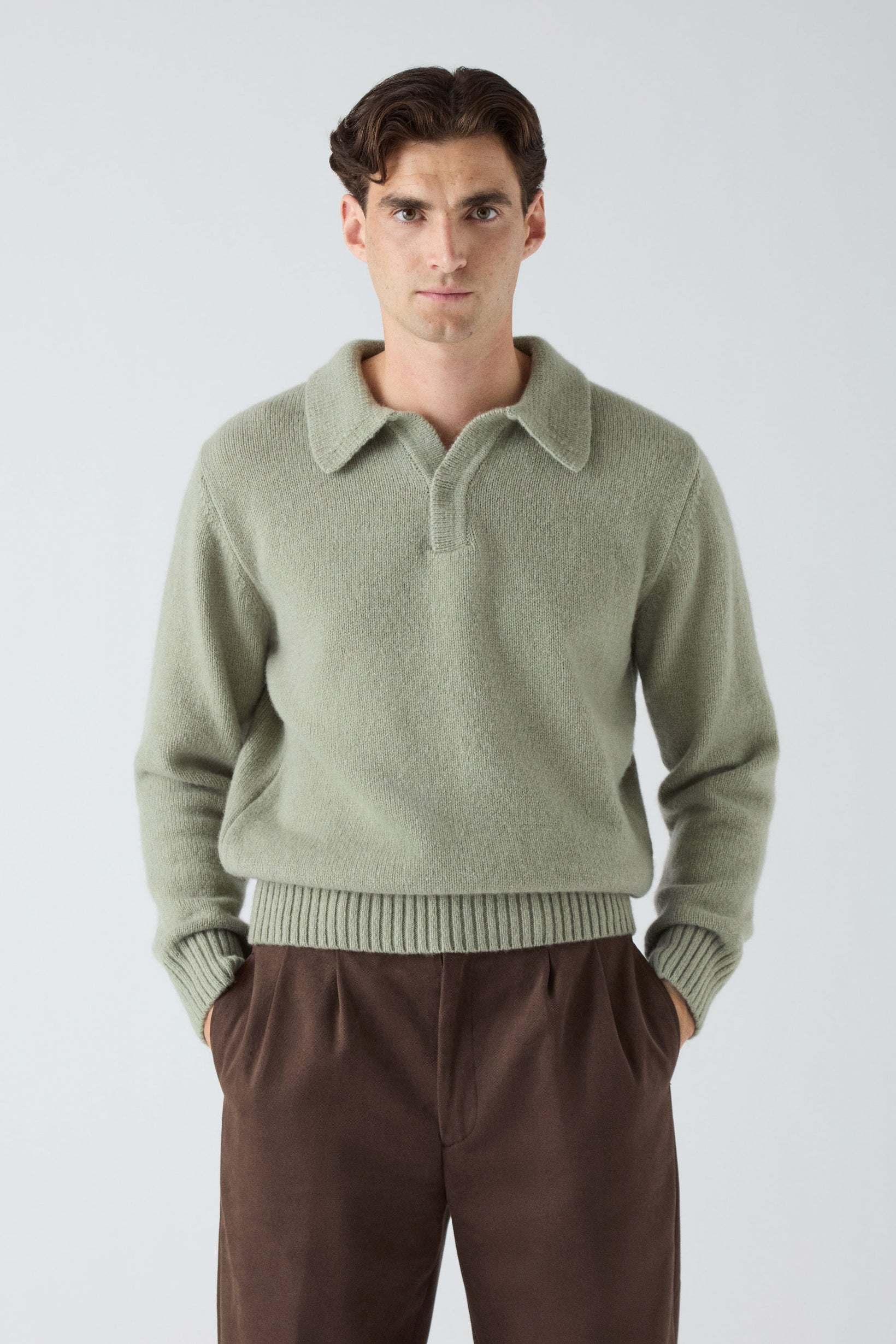 Benny Wool/Cashmere Polo - Pistachio | Berg & Berg