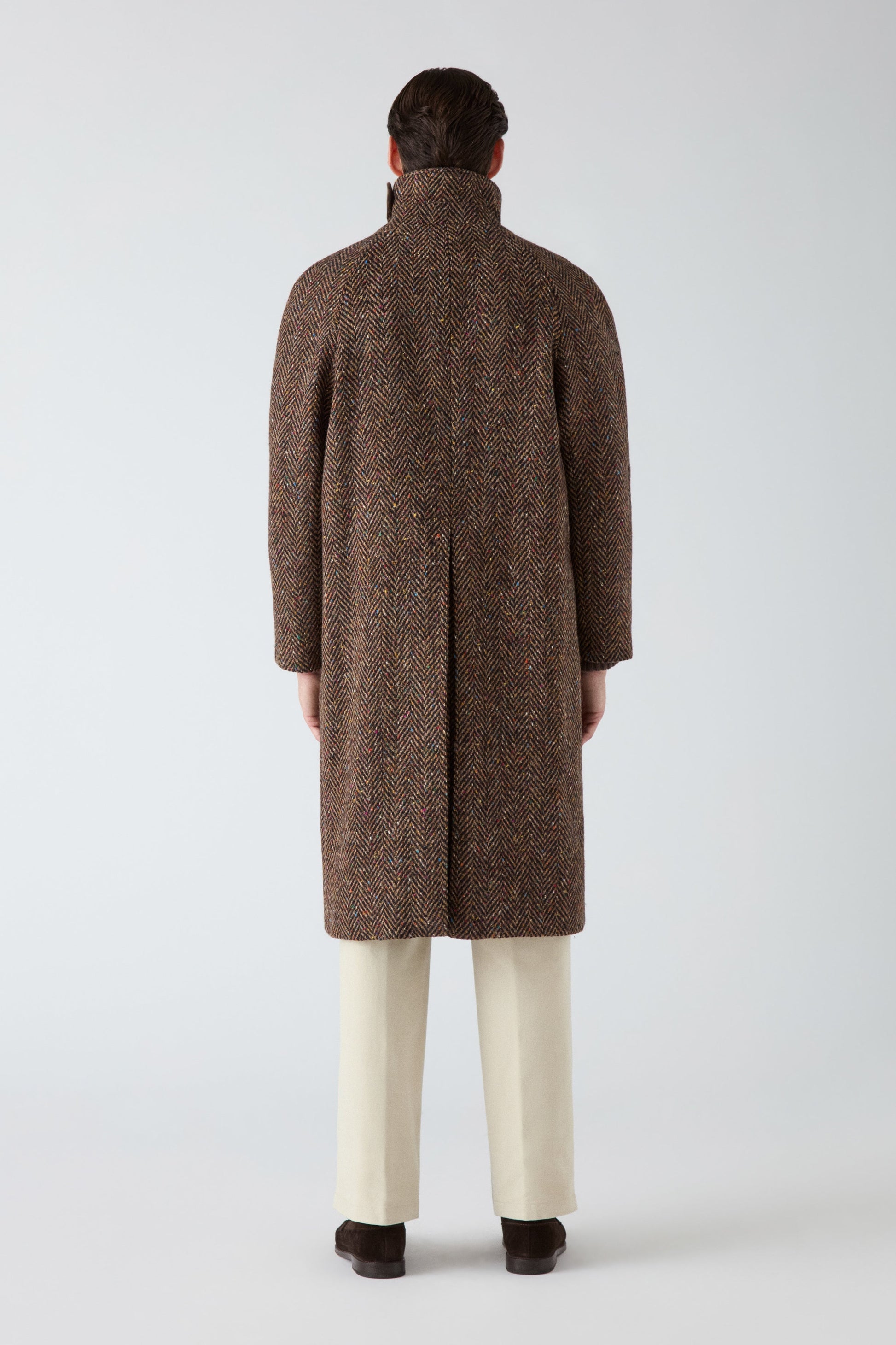 Nelson Tweed Raglan Coat - Brown | Berg & Berg