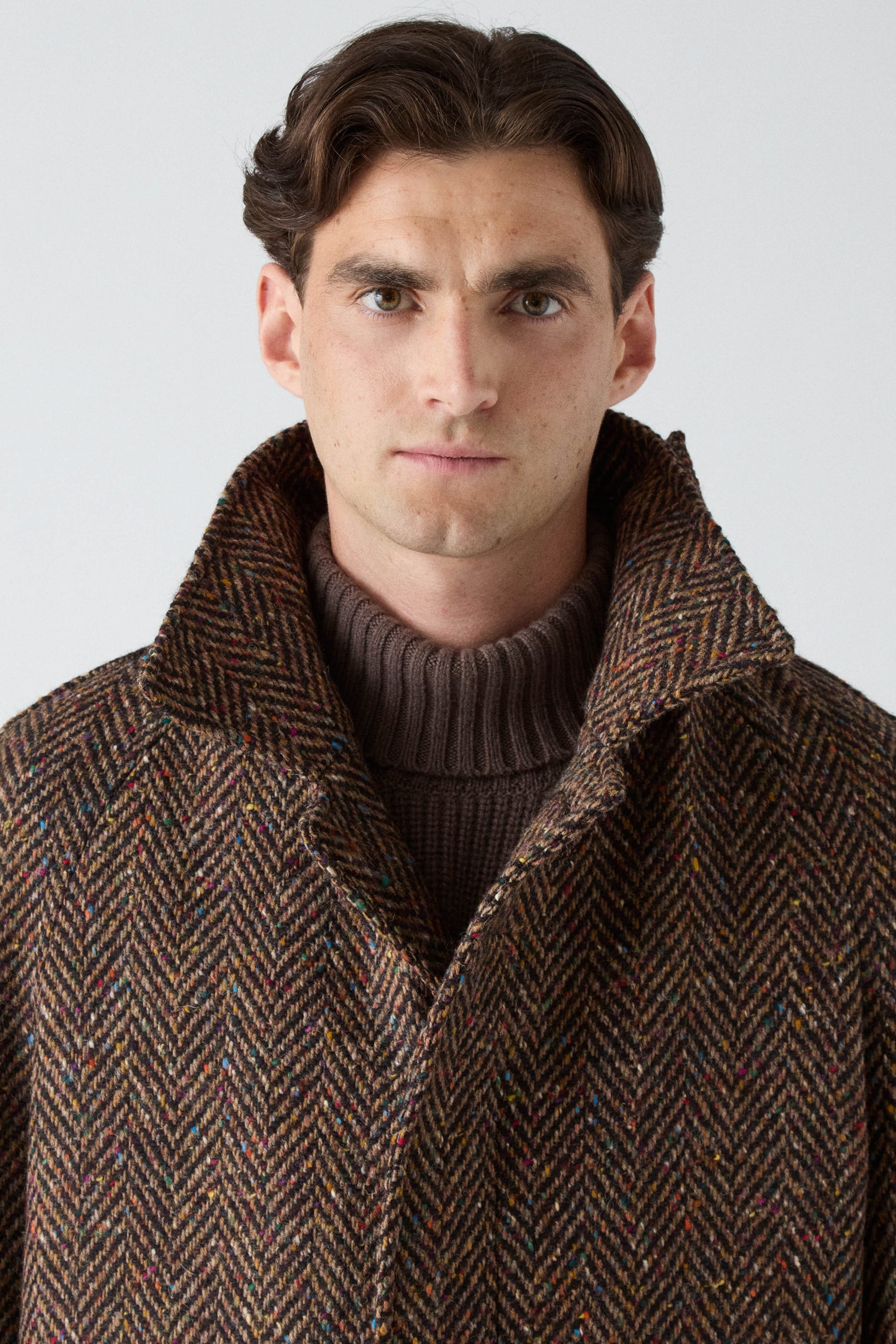 Nelson Tweed Raglan Coat - Brown | Berg & Berg