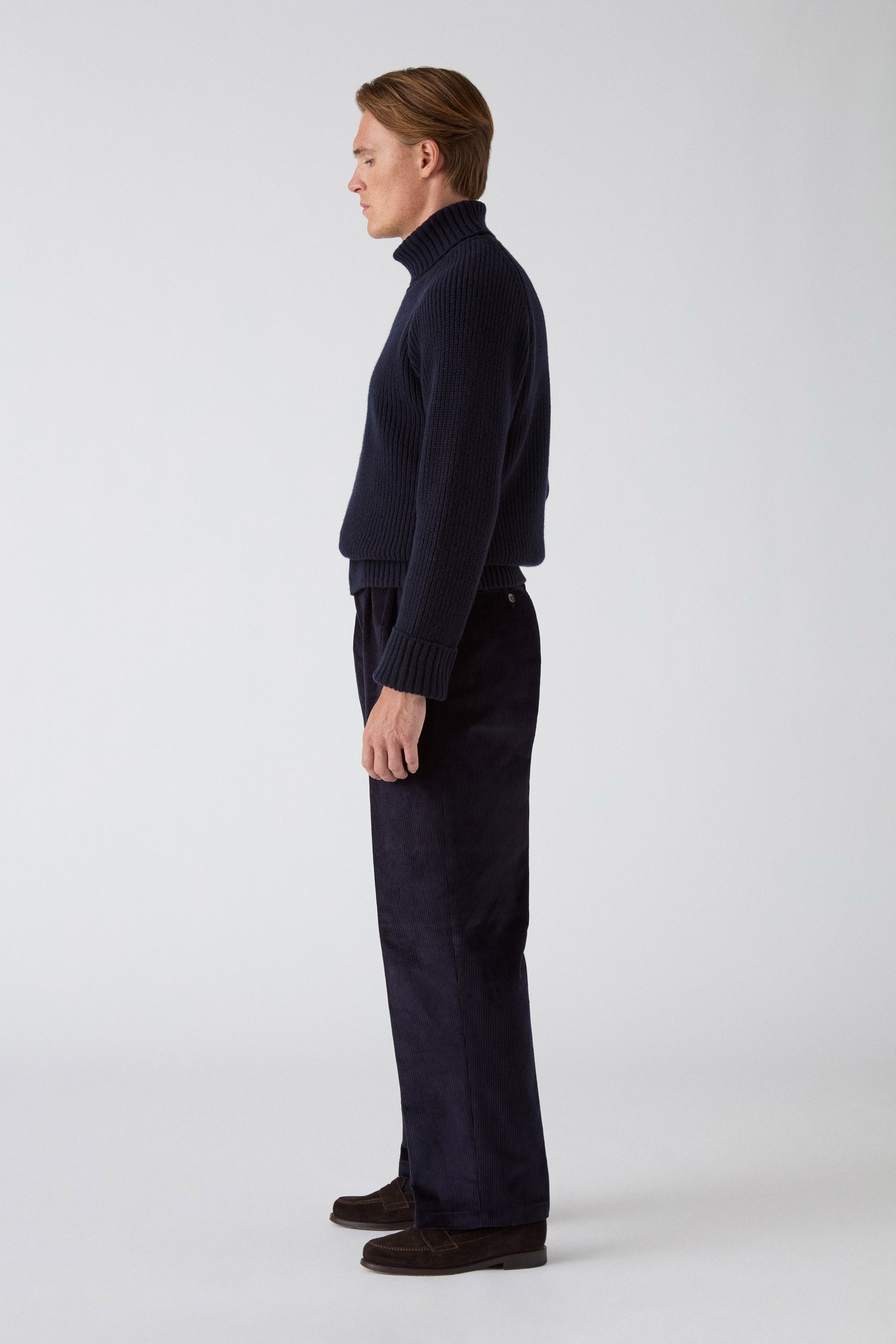 Antonello Corduroy Trousers - Navy | Berg & Berg