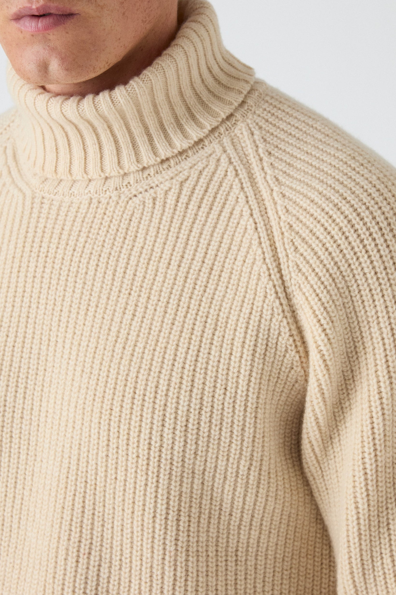 Bernhard Roll Neck Sweater - Natural | Berg & Berg