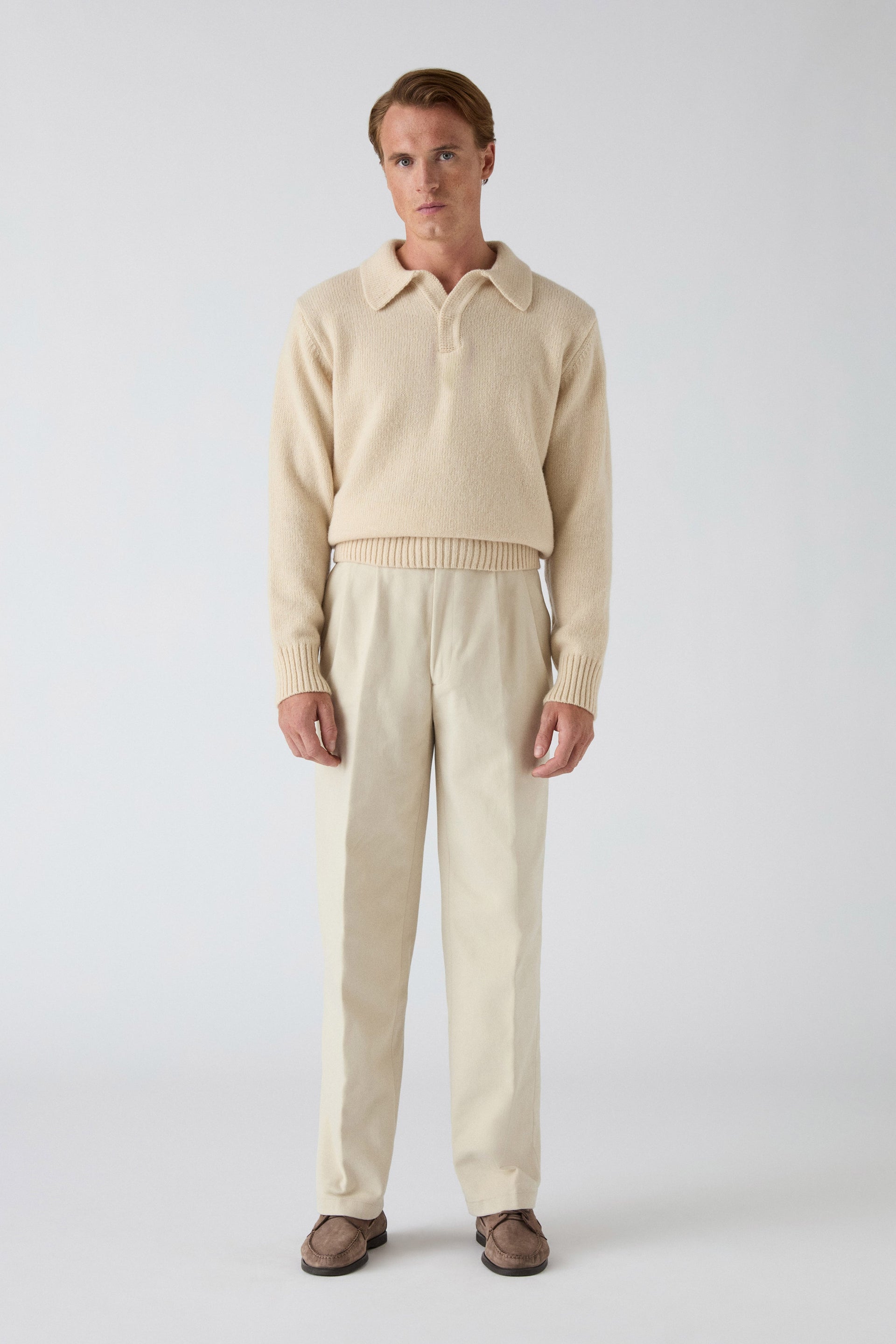 Antonello Cotton Trousers - Cream Berg & Berg