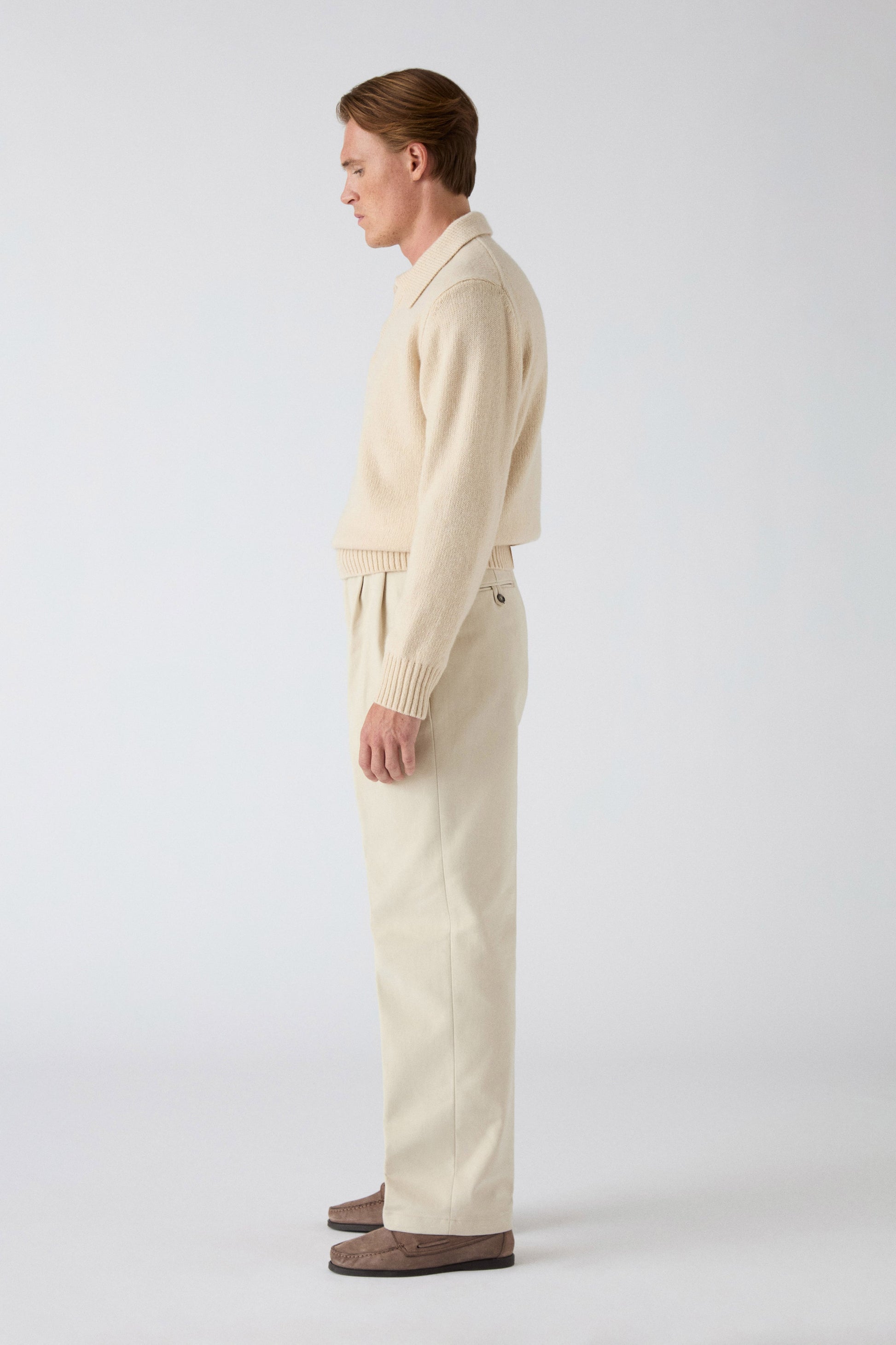 Antonello Cotton Trousers - Cream Berg & Berg