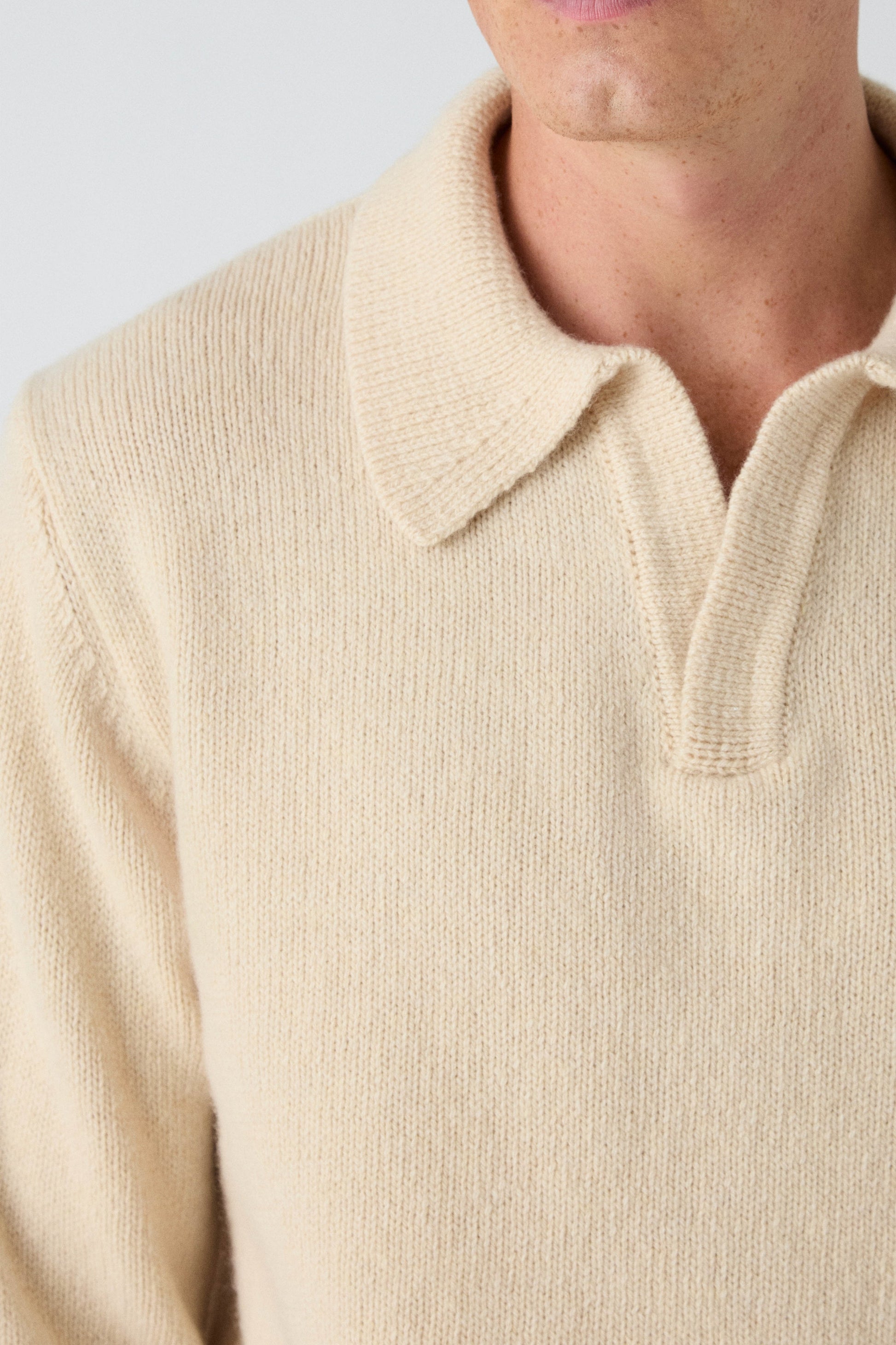 Benny Wool/Cashmere Polo - Natural | Berg & Berg