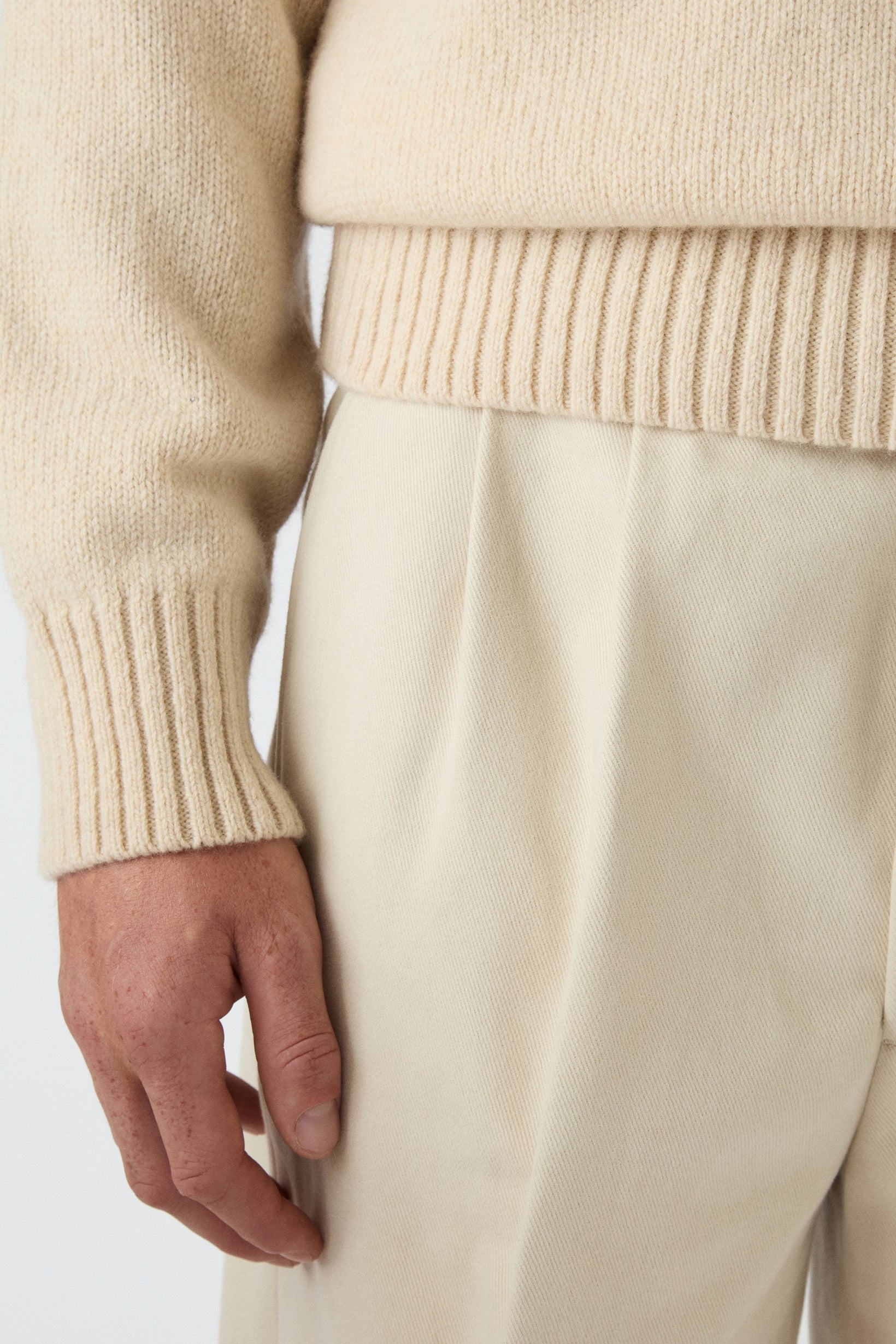 Antonello Cotton Trousers - Cream Berg & Berg