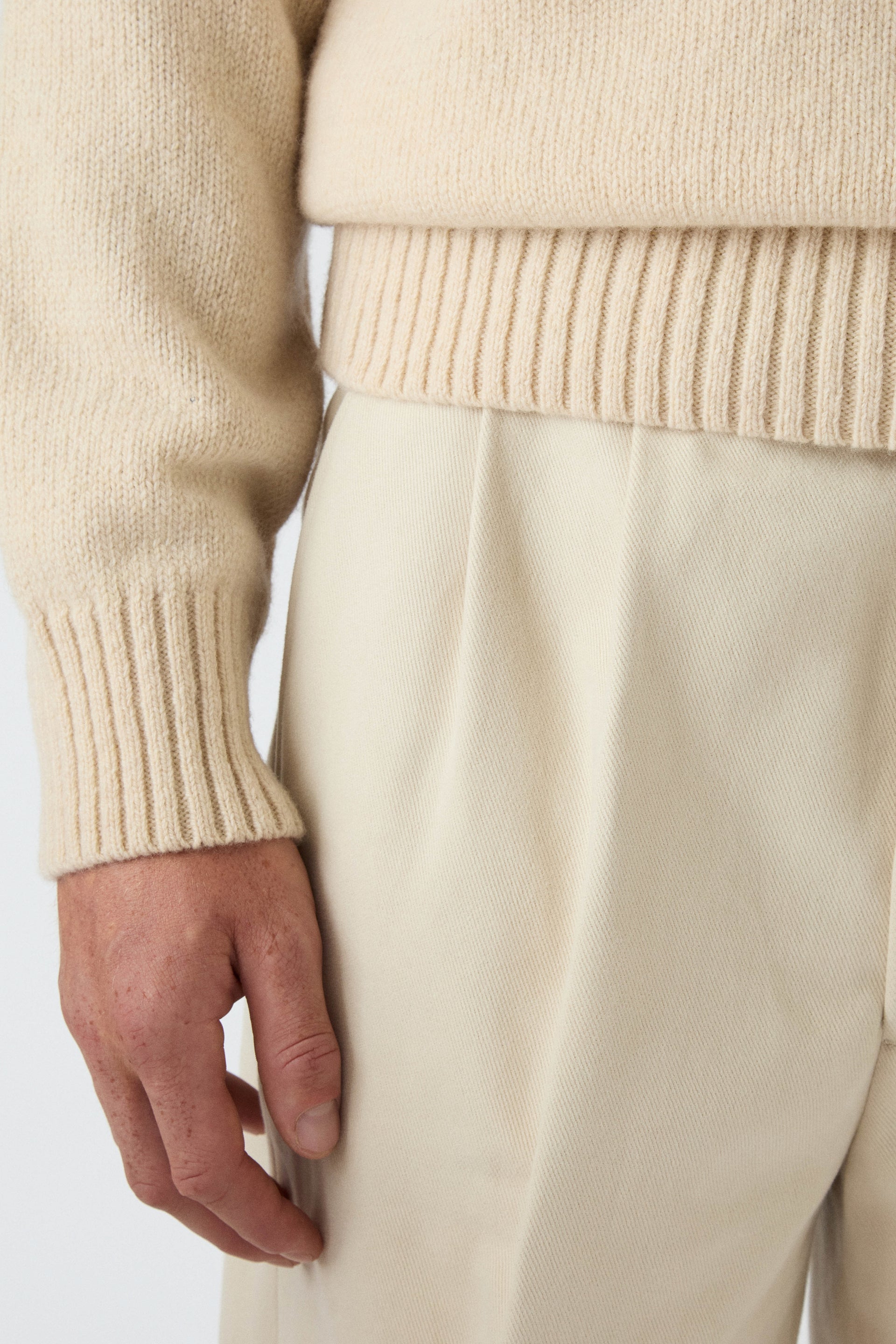 Antonello Cotton Trousers - Cream Berg & Berg